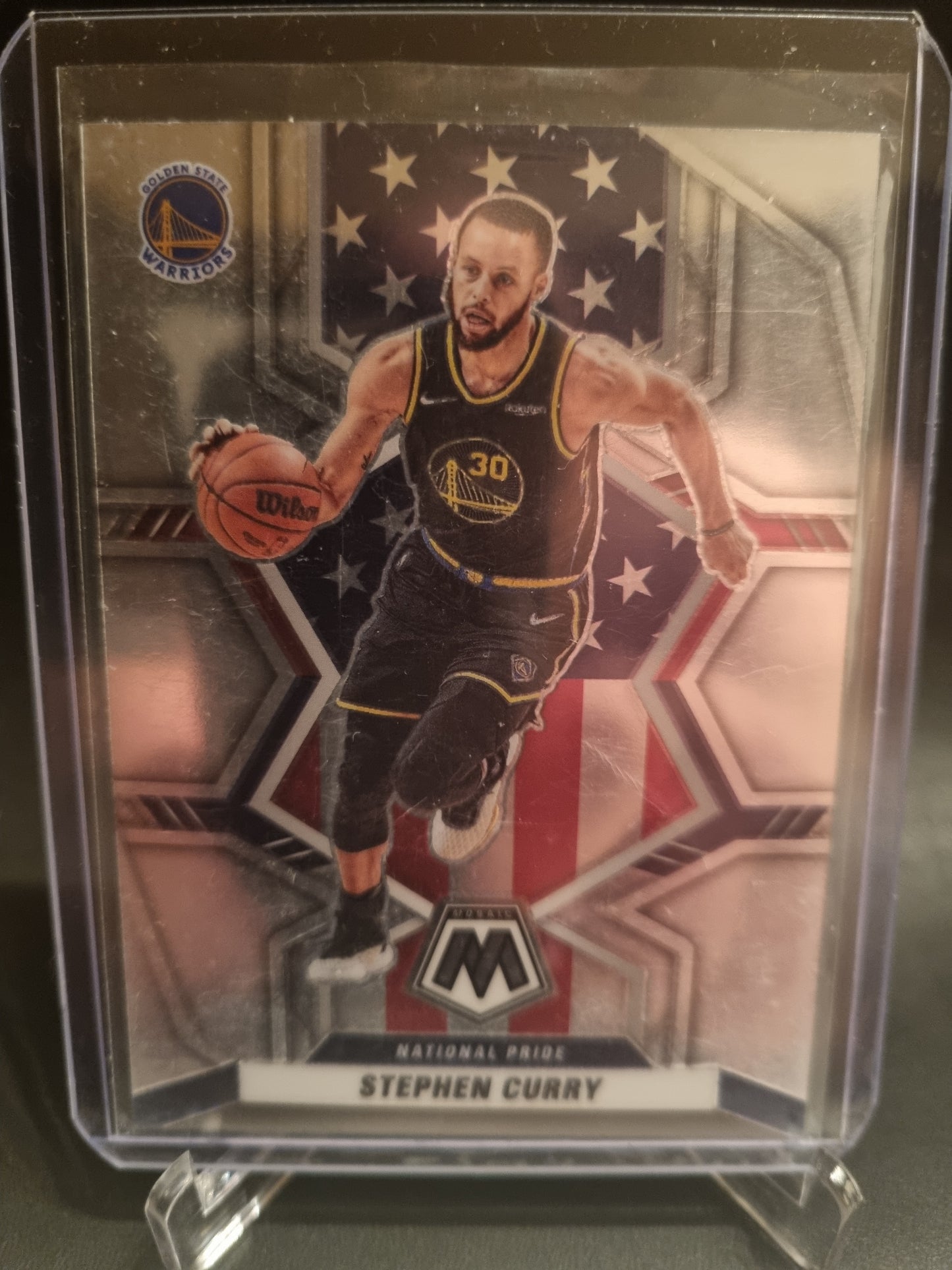 2021-22 Panini Mosaic #247 Stephen Curry National Pride