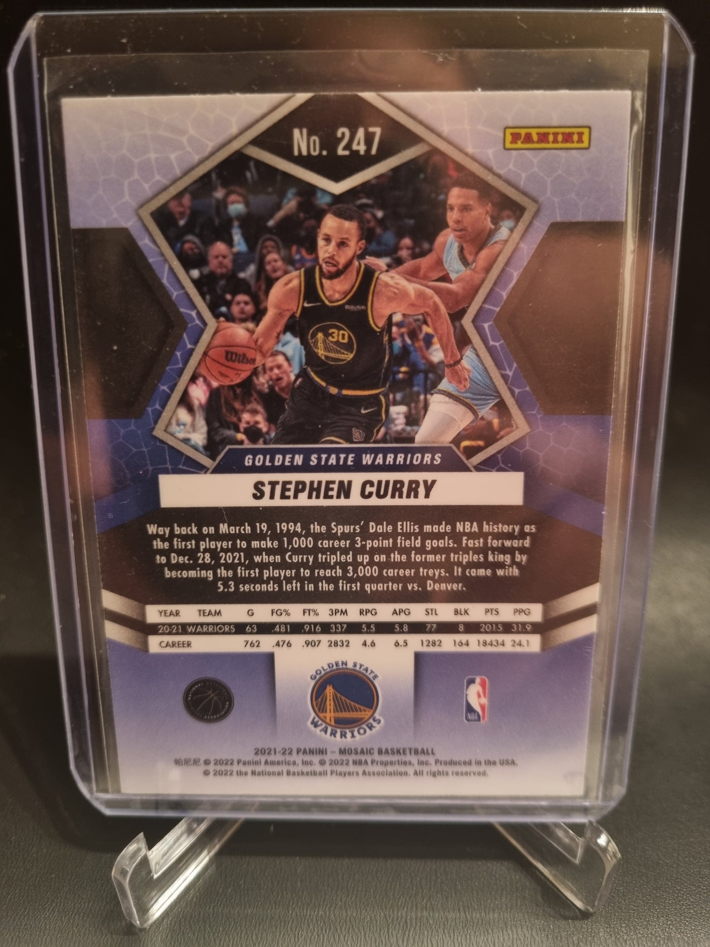 2021-22 Panini Mosaic #247 Stephen Curry National Pride