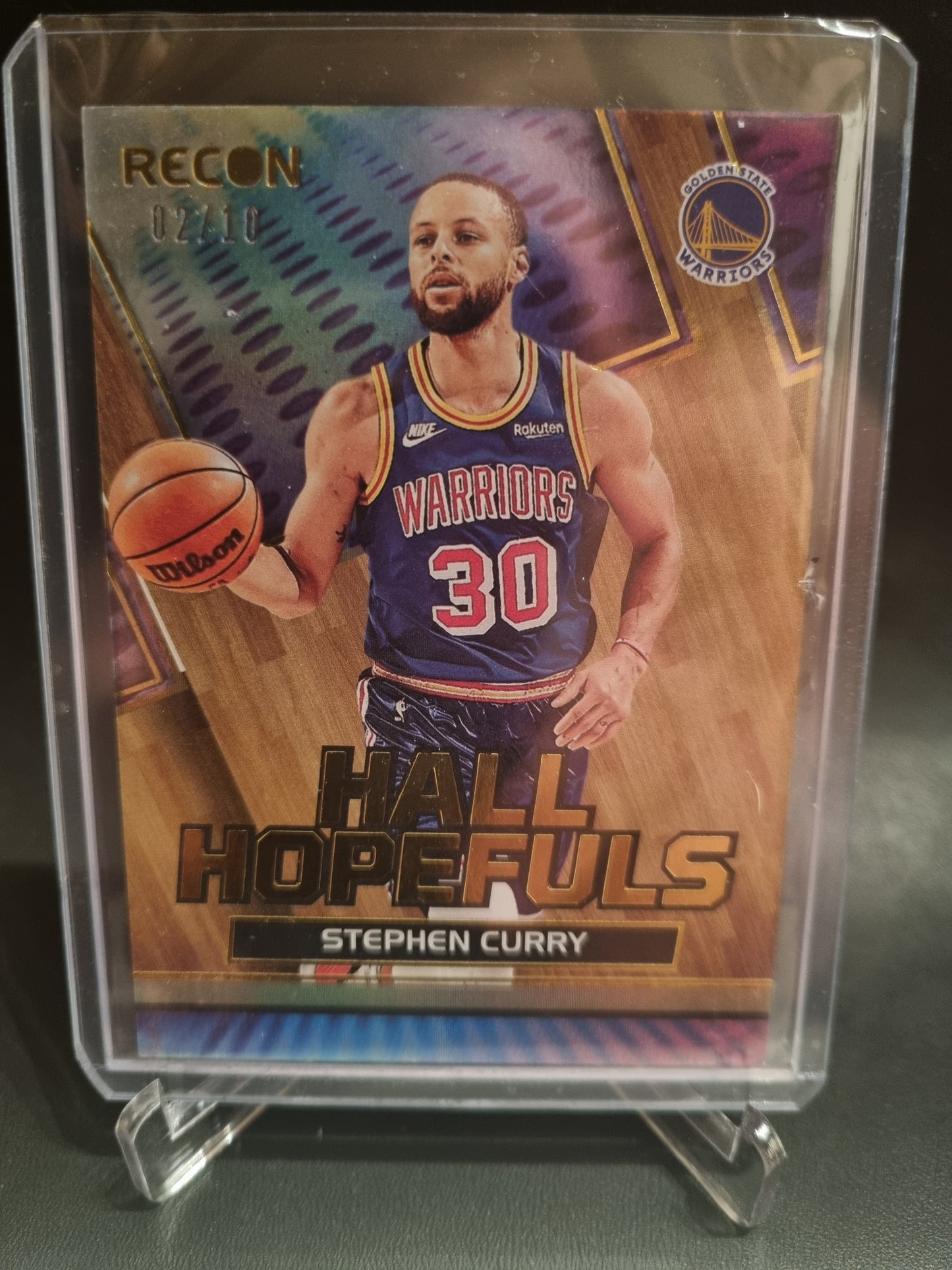 2021-22 Panini Recon #1 Stephen Curry Hall Hopefuls Gold 02/10