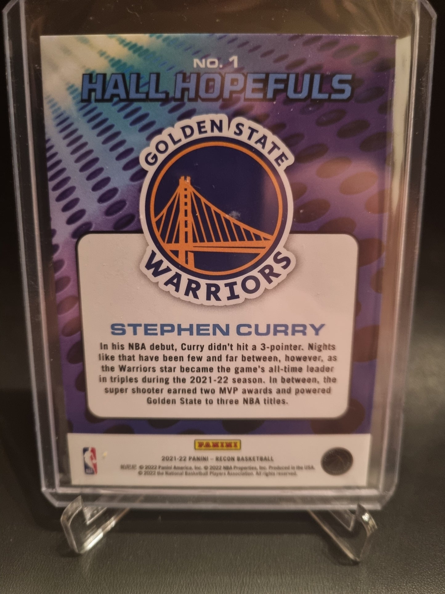 2021-22 Panini Recon #1 Stephen Curry Hall Hopefuls Gold 02/10