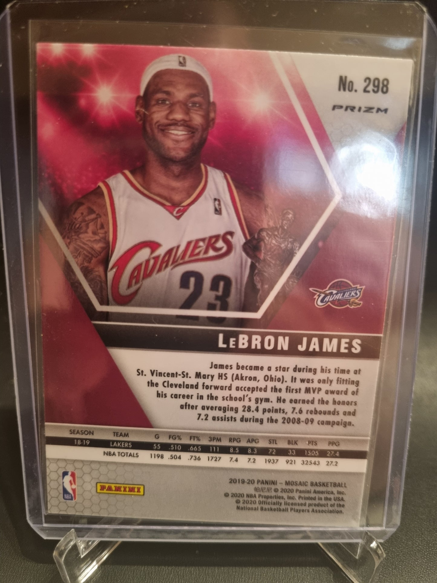 2019-20 Panini Mosaic #298 Lebron James MVPS