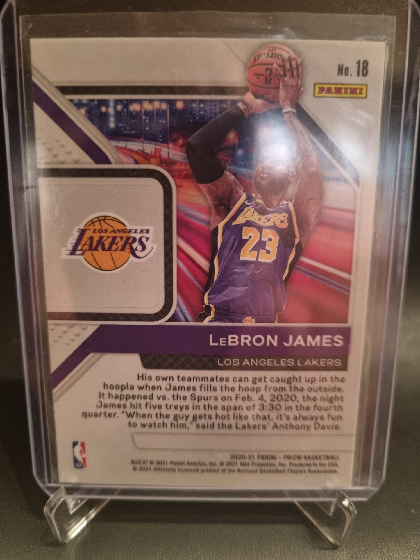 2020-21 Panini Prizm #18 Lebron James Down Town