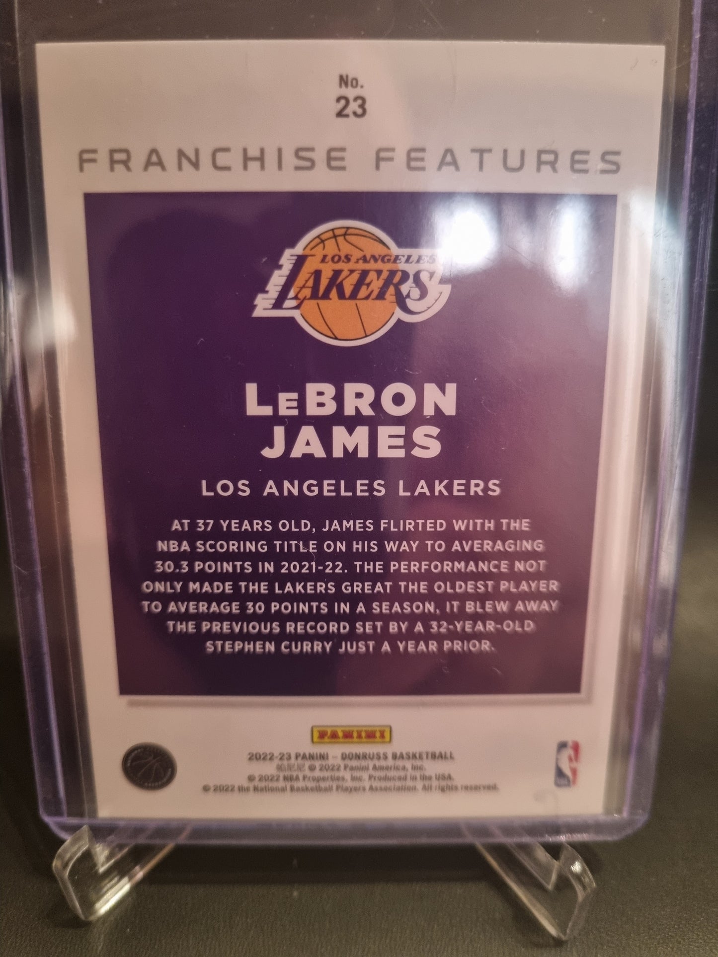 2022-23 Panini Donruss #23 Lebron James Franchise Features