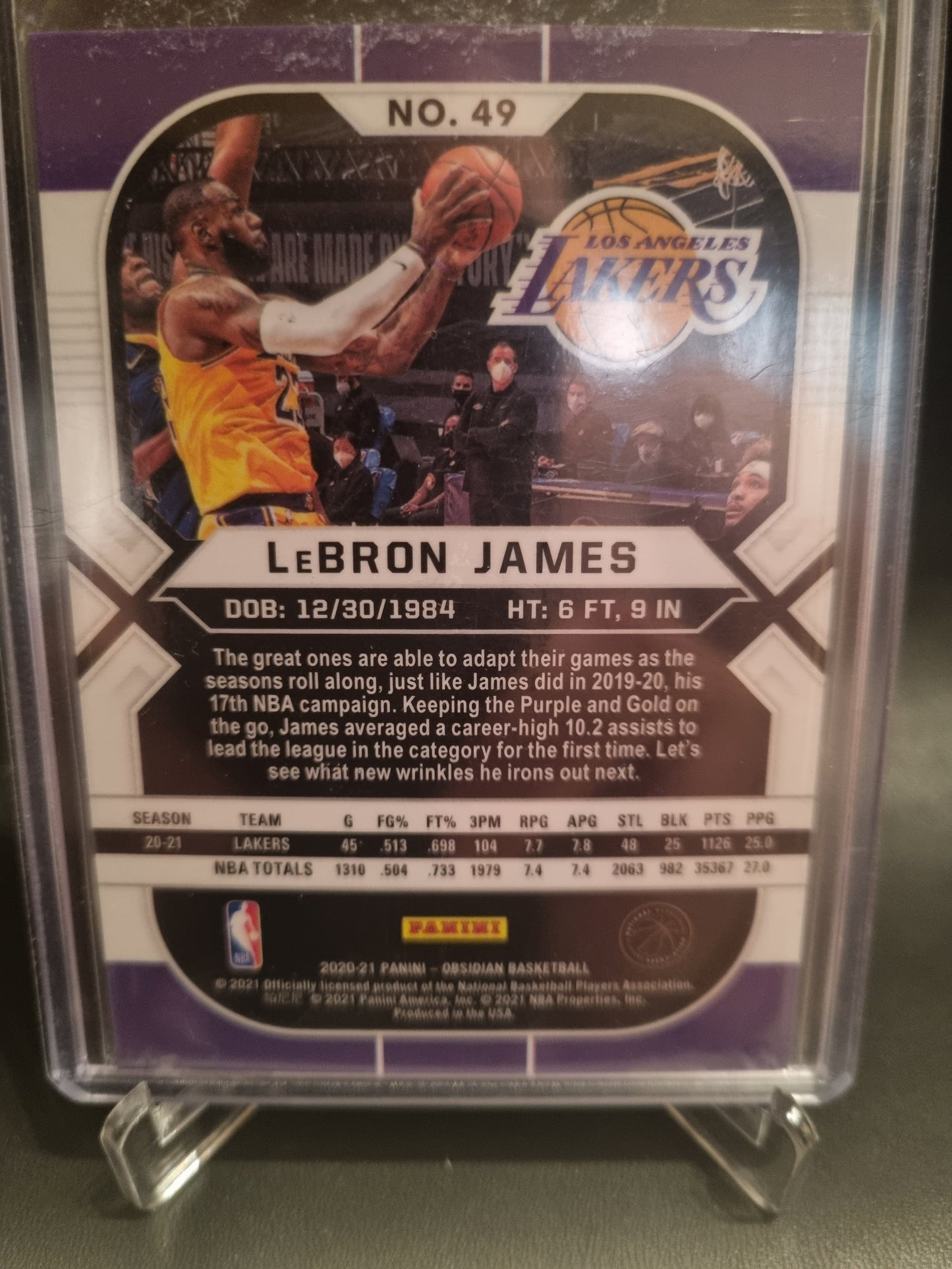 2020-21 Panini Obsidian #49 Lebron James