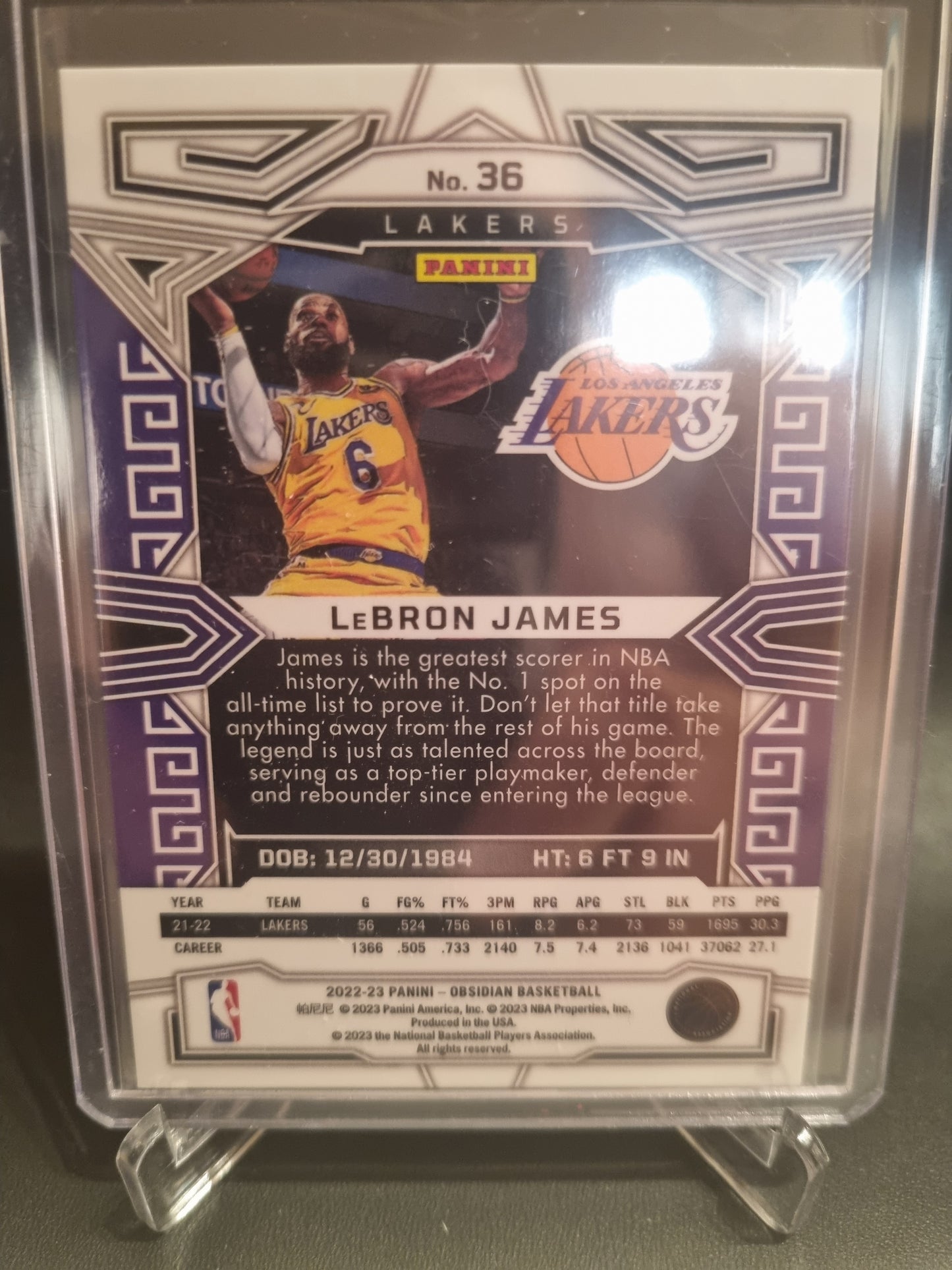 2022-23 Panini Obsidian #36 Lebron James