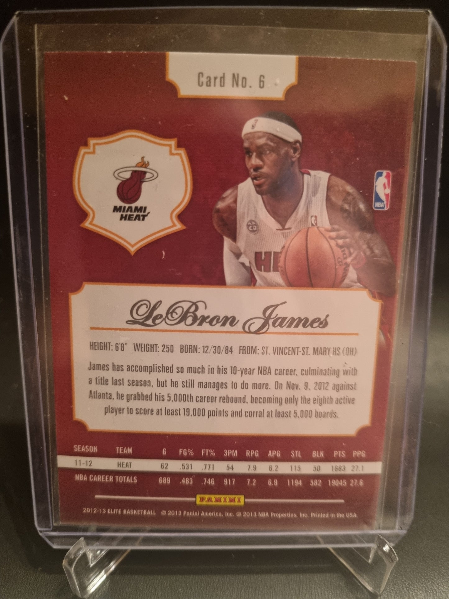 2012-13 Panini Elite #6 Lebron James