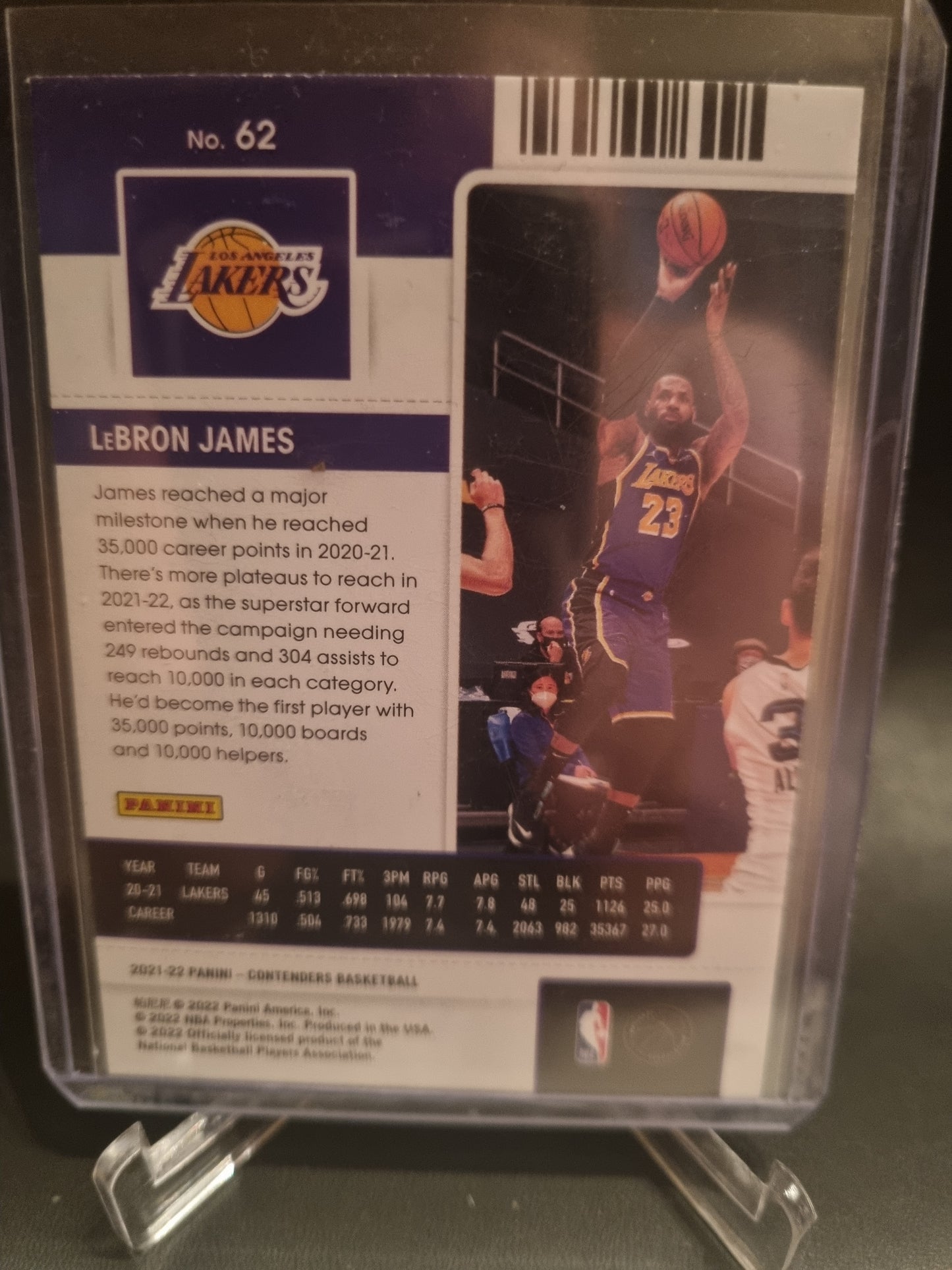 2021-22 Panini Contenders #62 Lebron James Game Ticket