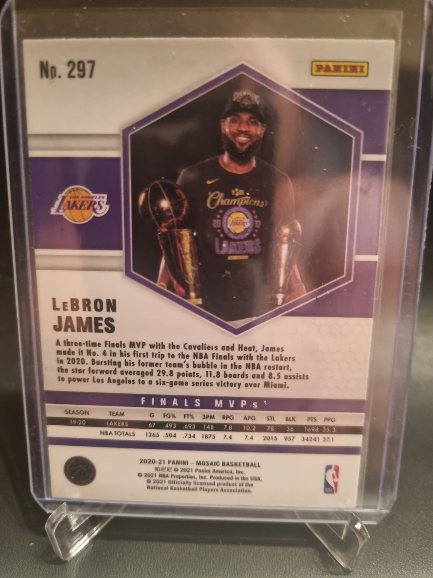 2020-21 Panini Mosaic #297 Lebron James Finals MVPs