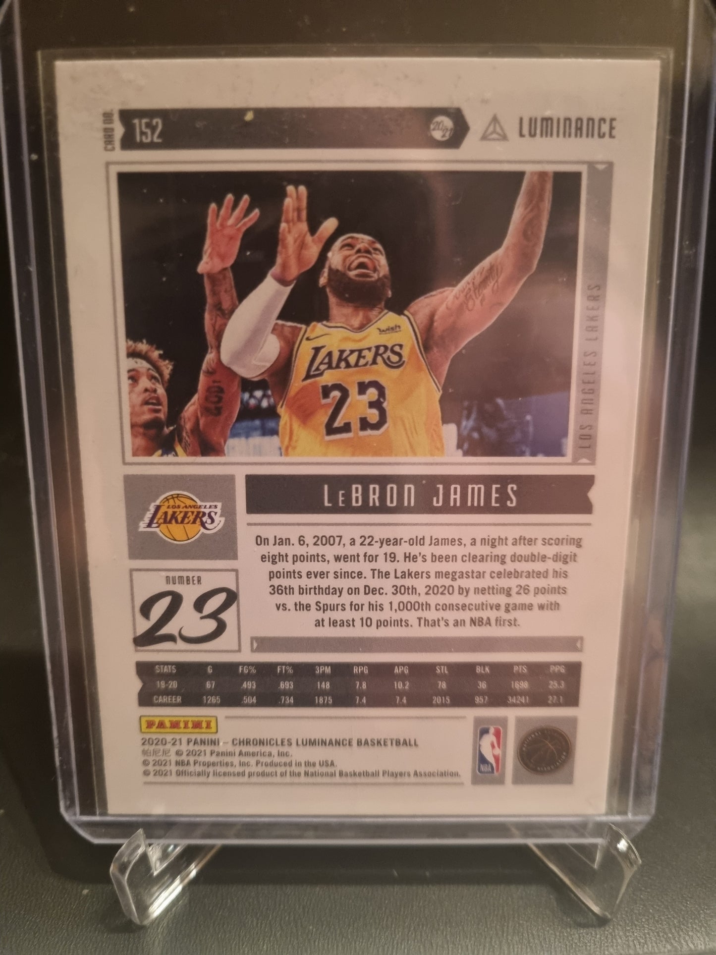 2020-21 Panini Chronicles #152 Lebron James Luminance