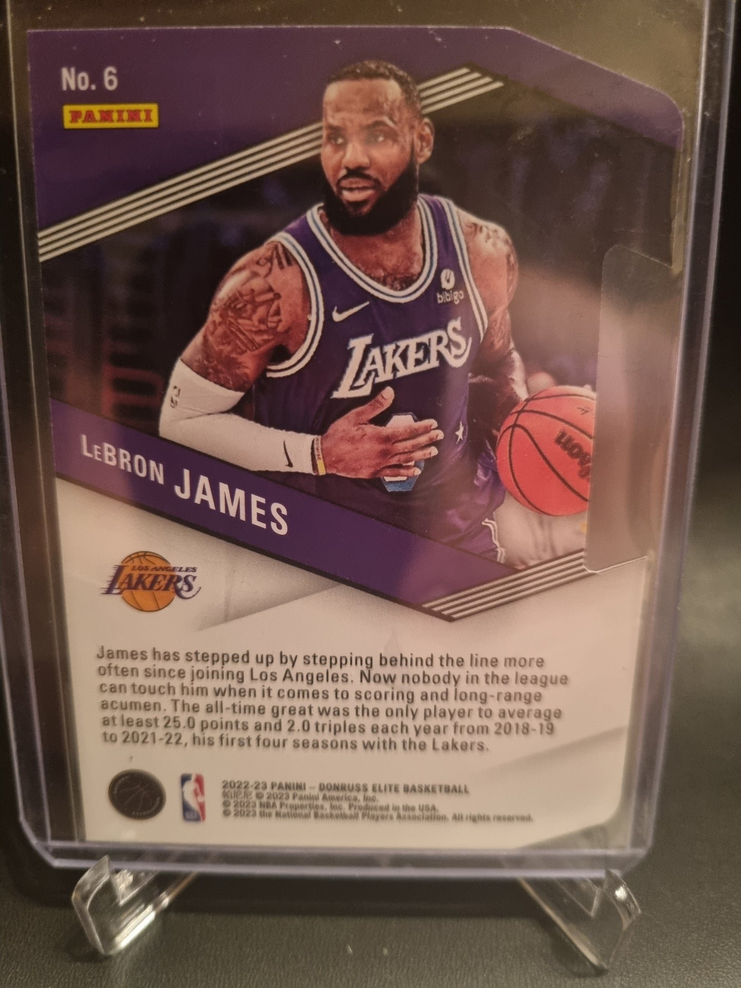 2022-23 Panini Donruss Elite #6 Lebron James Orange Die Cut N