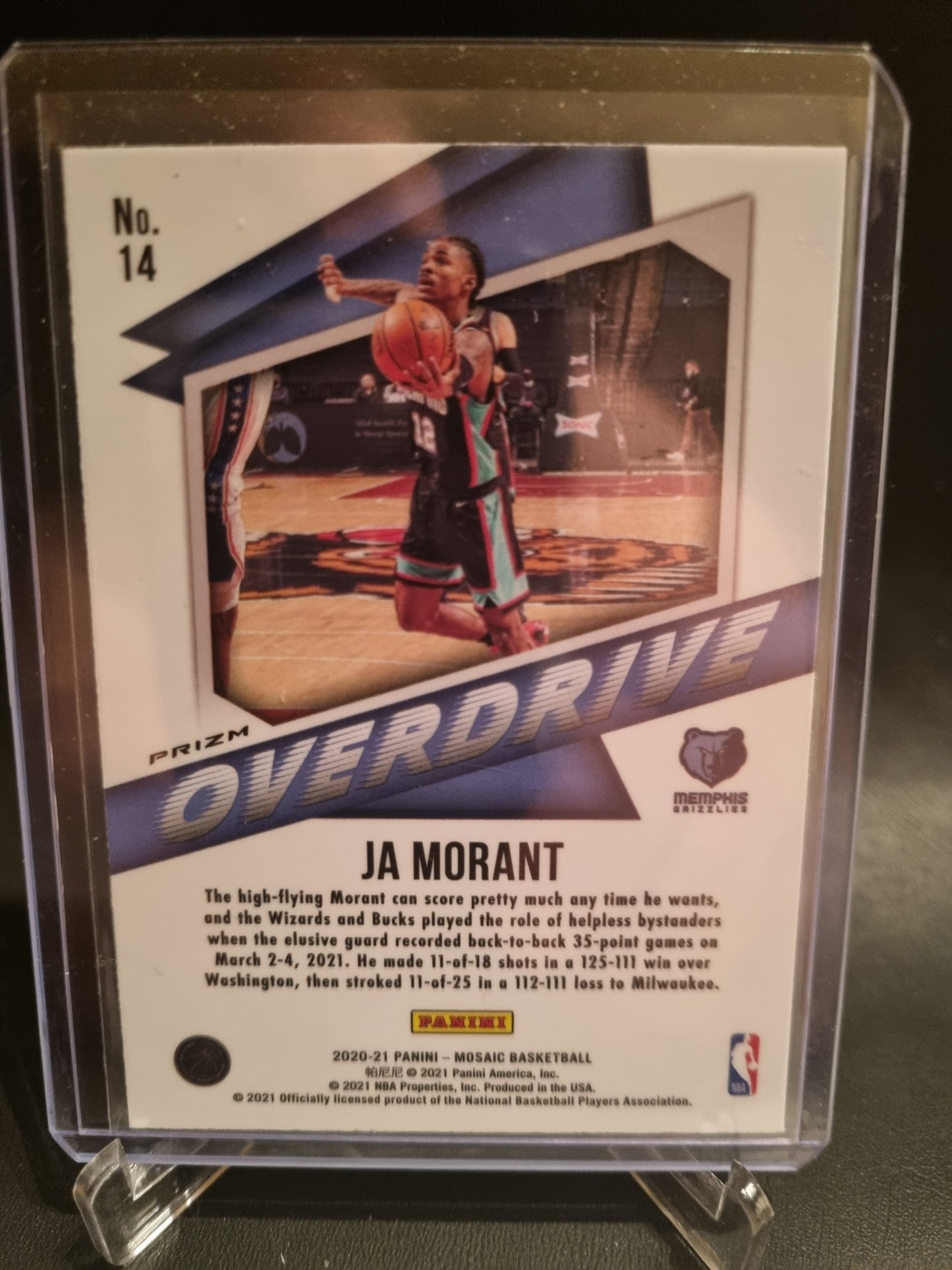 2020-21 Panini Mosaic #14 JA Morant Overdrive Mosaic