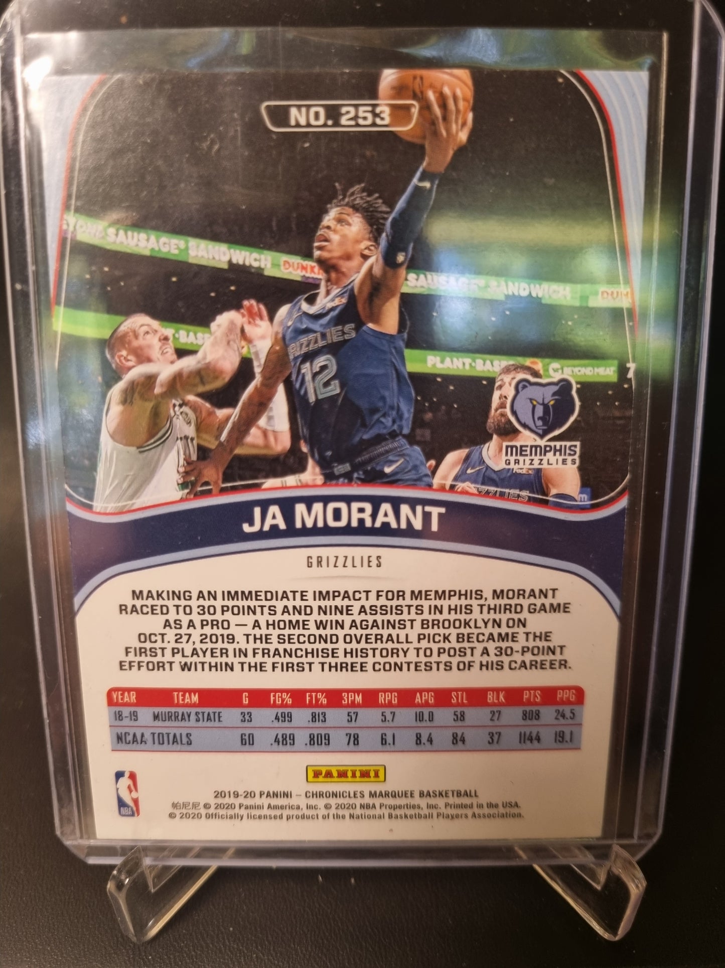 2019-20 Panini Chronicles #253 JA Morant Rookie Card Marquee