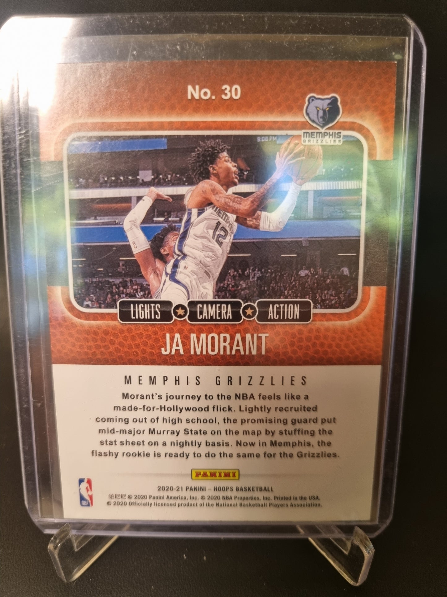 2020-21 Panini Hoops #30 JA Morant Lights Camera Action