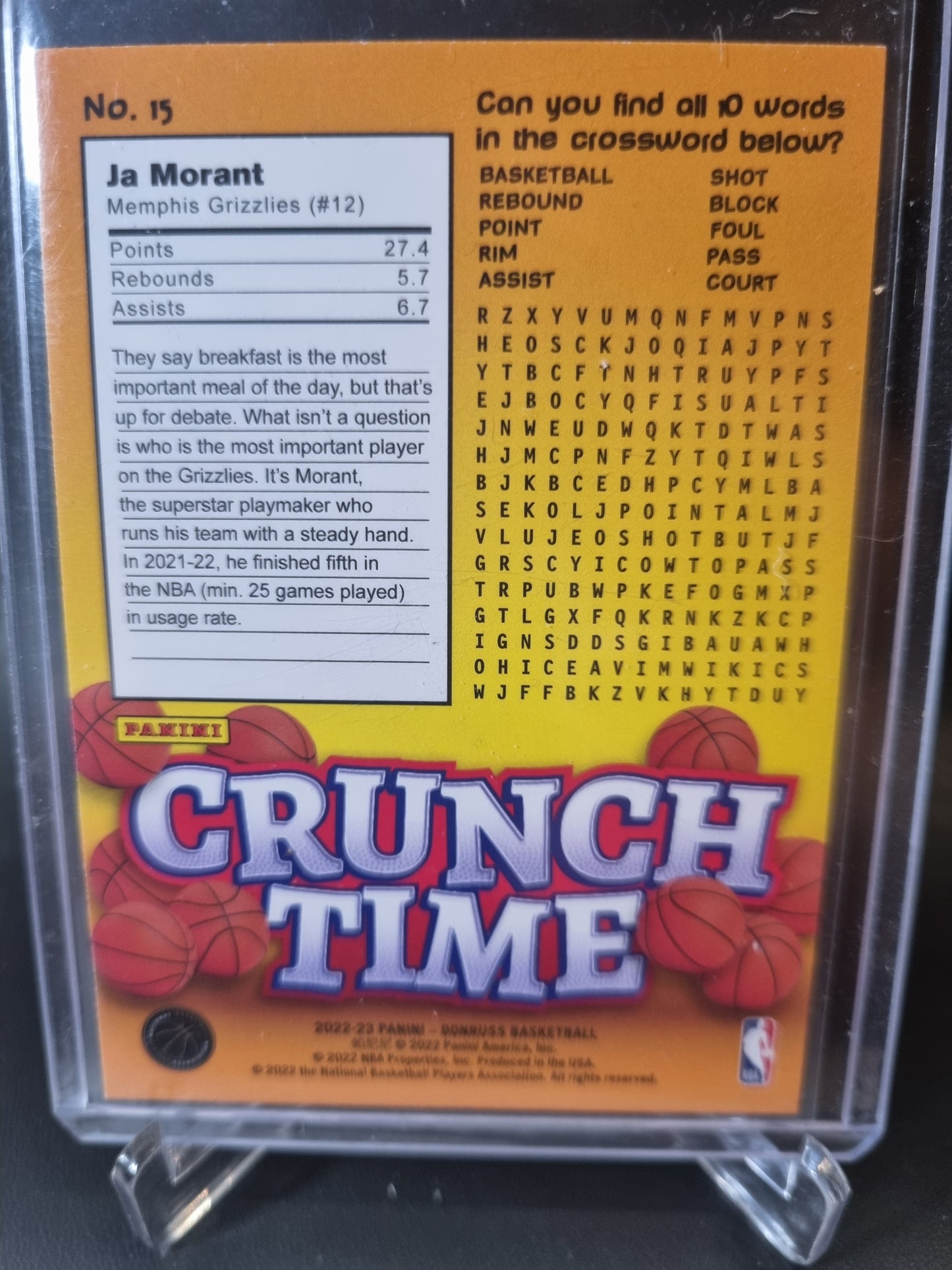 2022-23 Panini Donruss #15 JA Morant Crunch Time