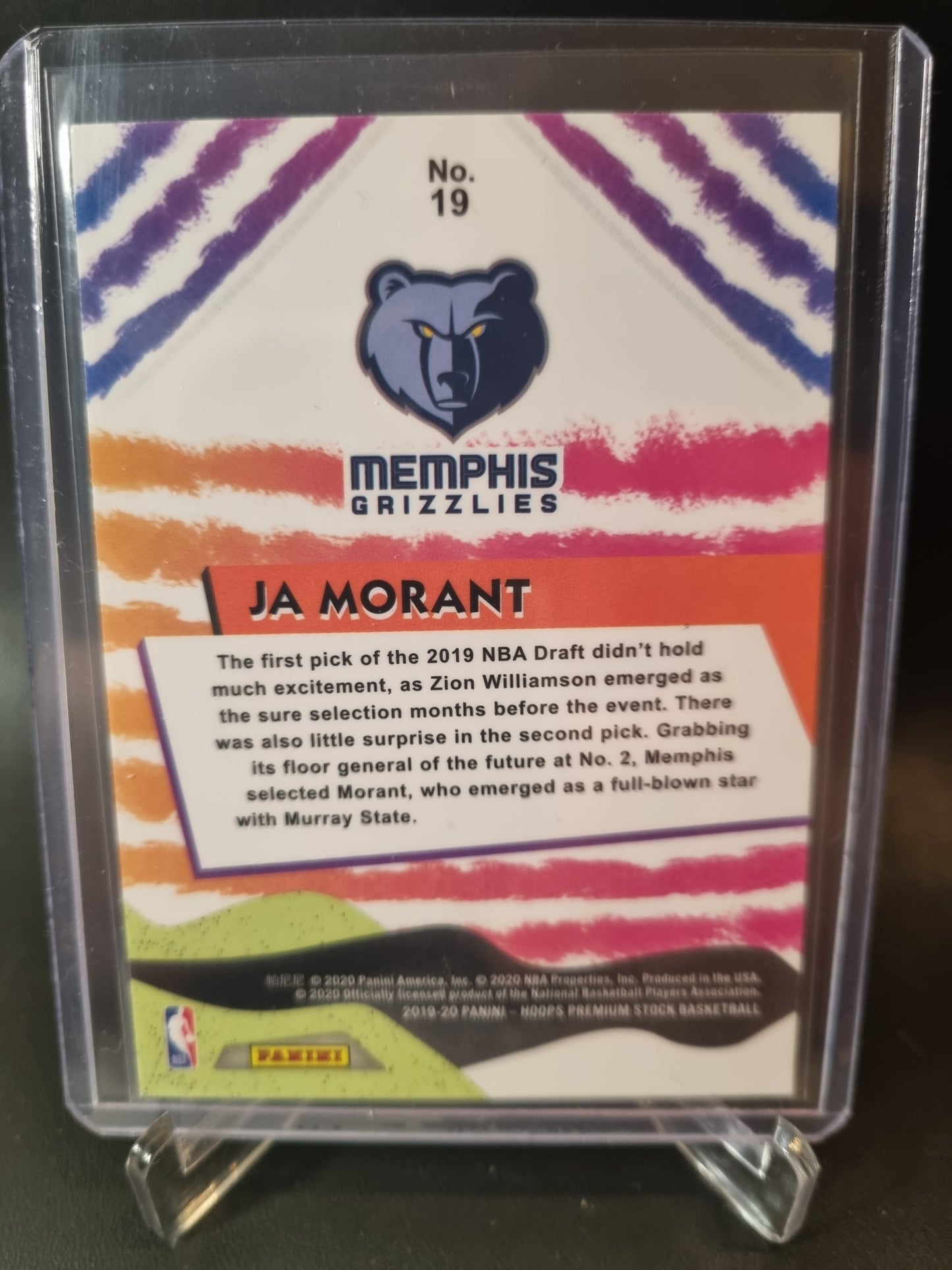 2019-20 Panini Hoops #19 JA Morant Rookie Card We Got Next Premium Stock