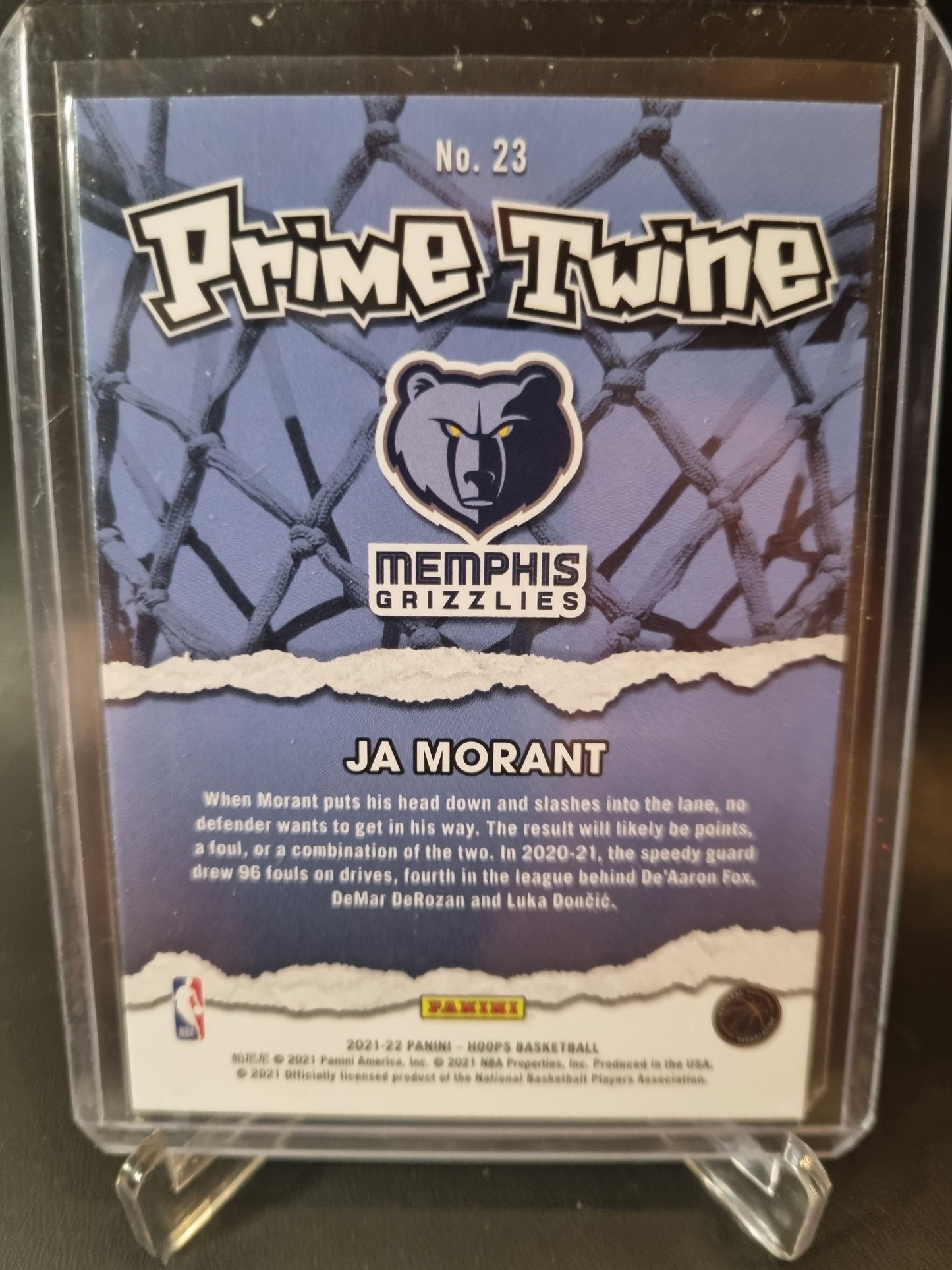 2021-22 Panini Hoops #23 JA Morant Prime Time