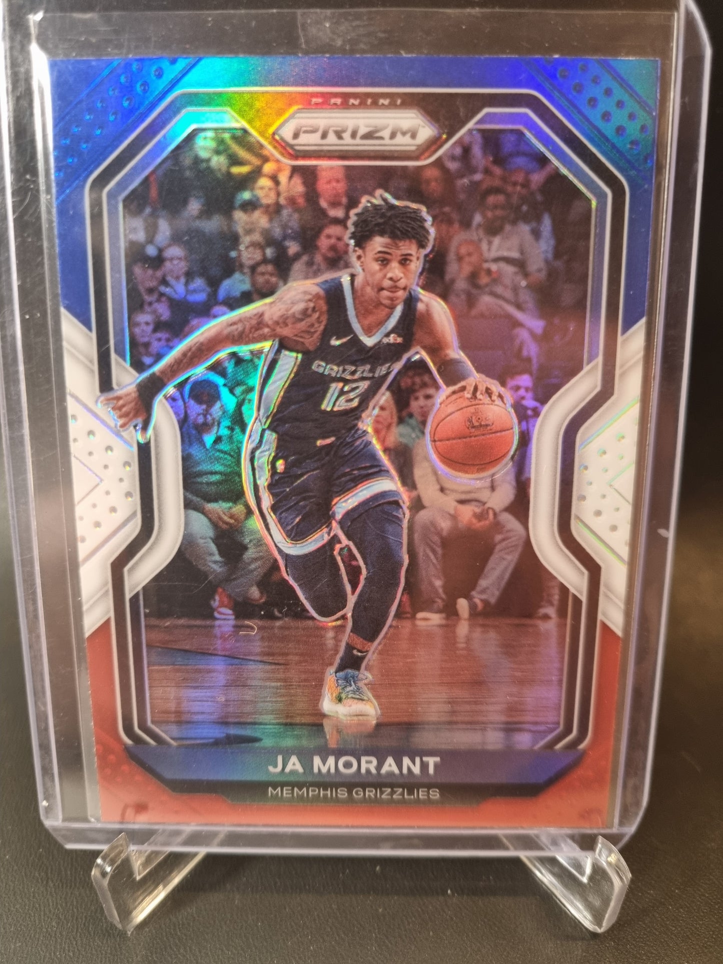 2021-22 Panini Prizm #115 JA Morant Red White Blue