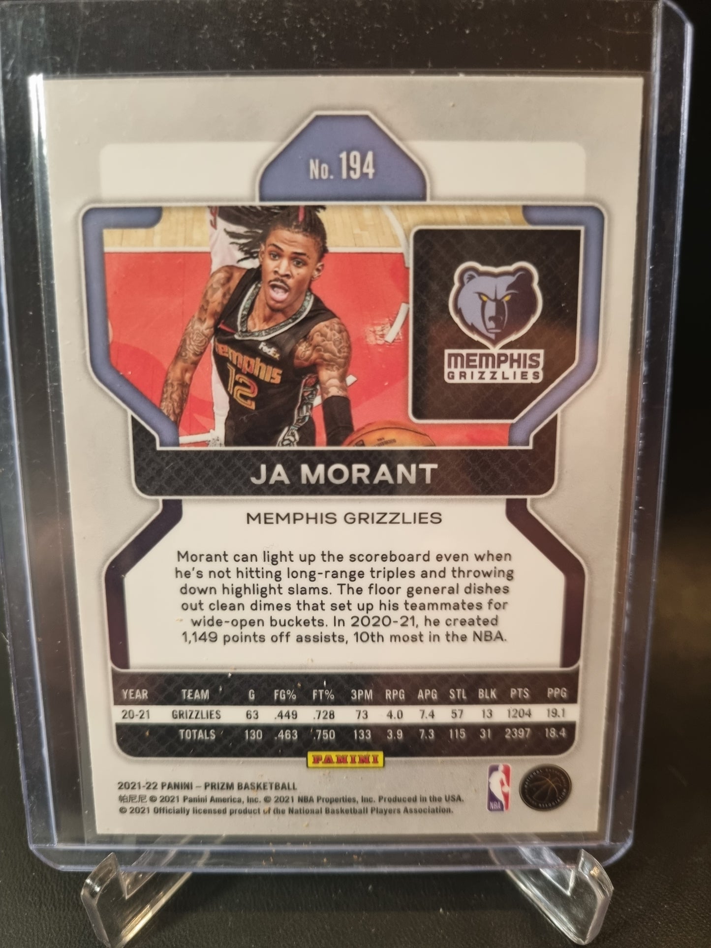 2021-22 Panini Prizm #194 JA Morant Base