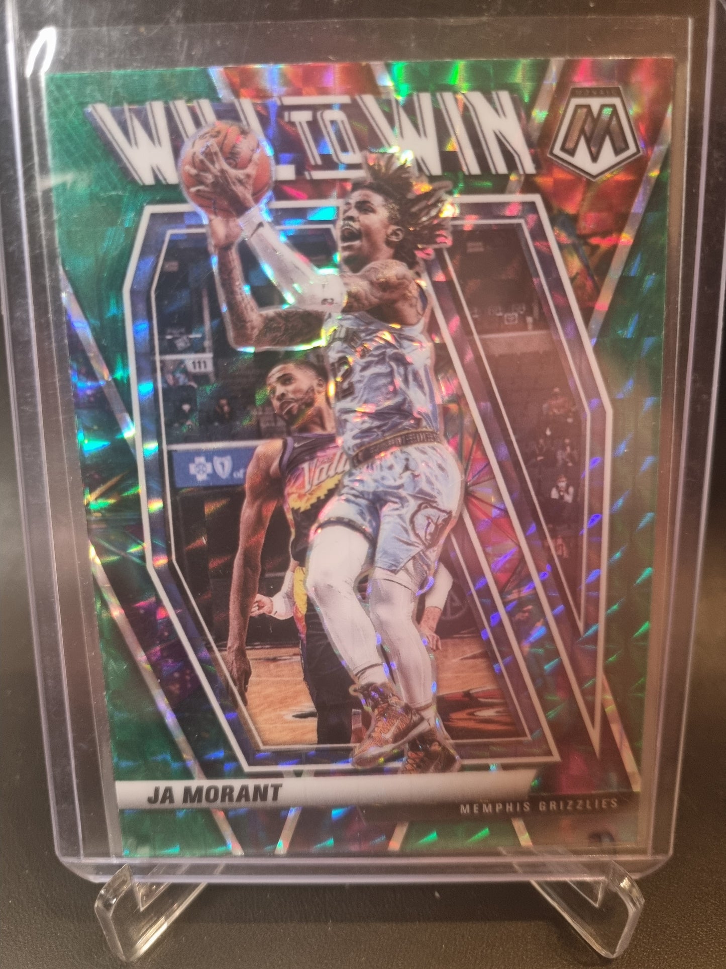 2020-21 Panini Mosaic #18 JA Morant Prizm Will To Win Green Mosaic