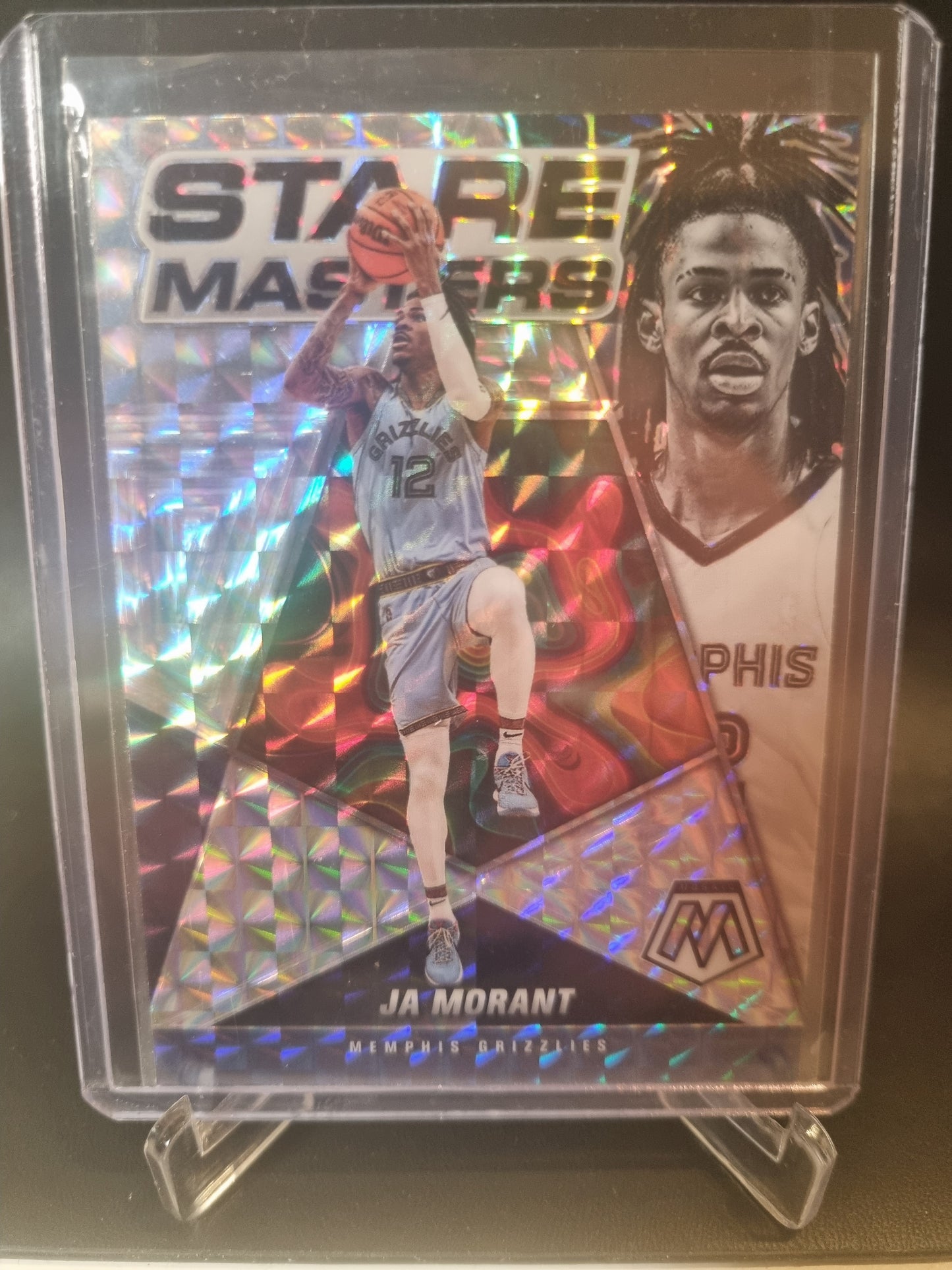 2021-22 Panini Mosaic #16 JA Morant Prizm Mosaic Stare Masters