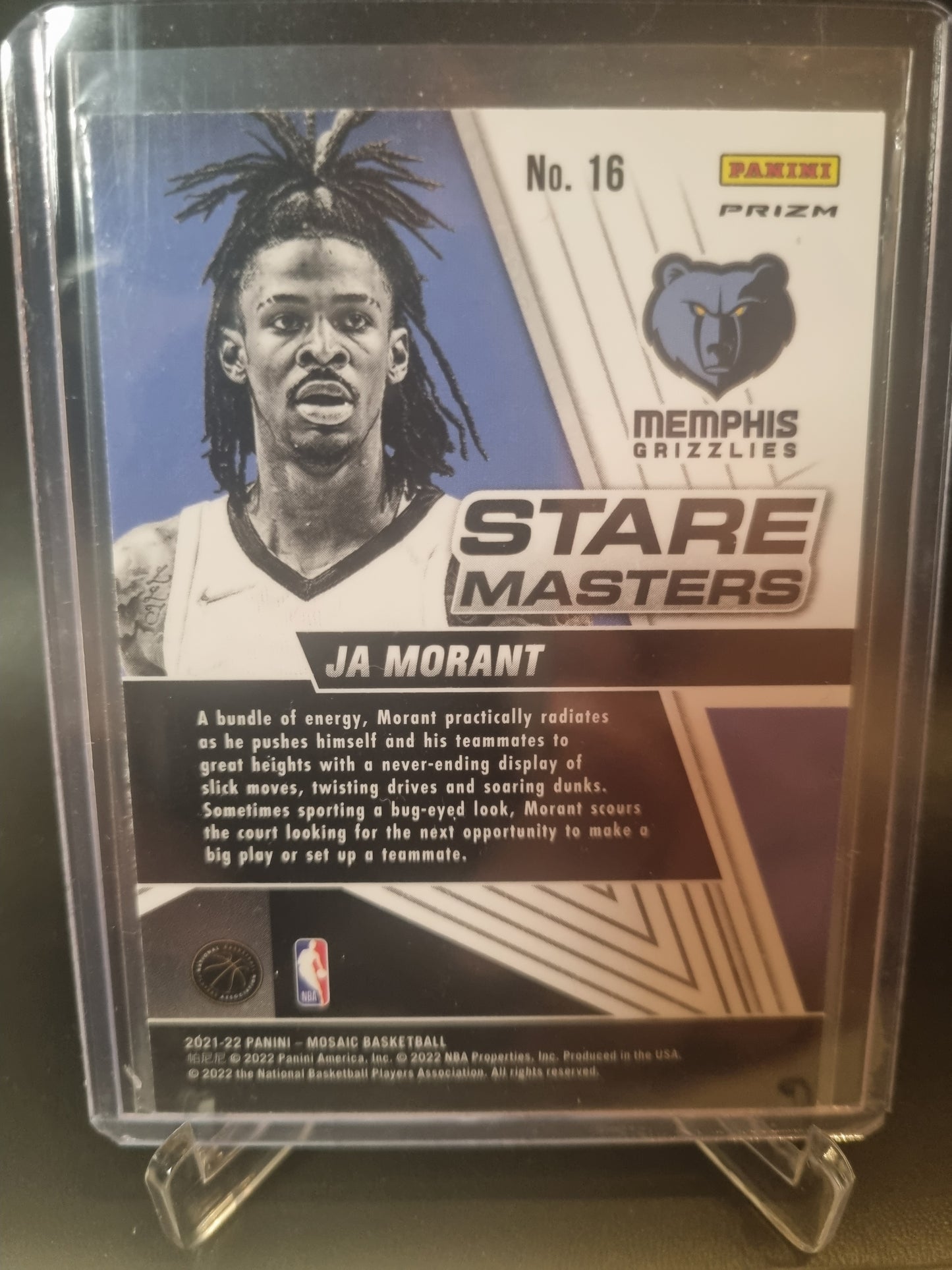 2021-22 Panini Mosaic #16 JA Morant Prizm Mosaic Stare Masters