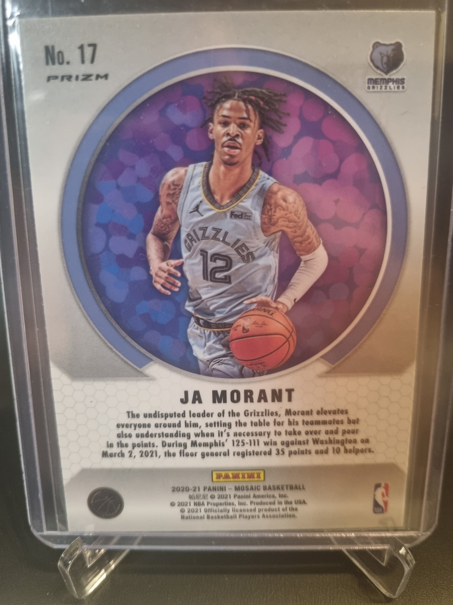 2020-21 Panini Mosaic #17 JA Morant Prizm Men Of Mystery