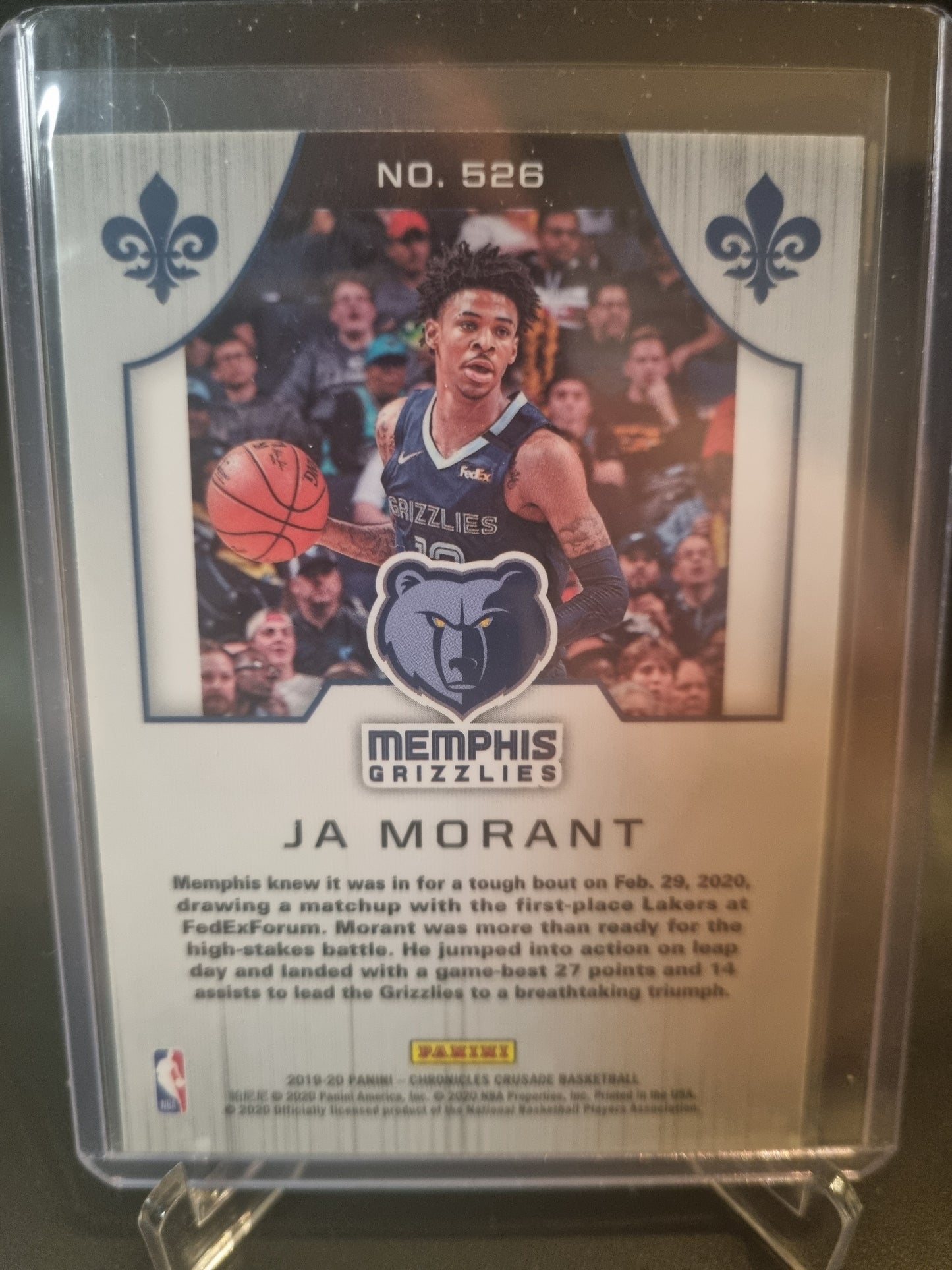 2019-20 Panini Chronicles Crusade #526 JA Morant Rookie Card