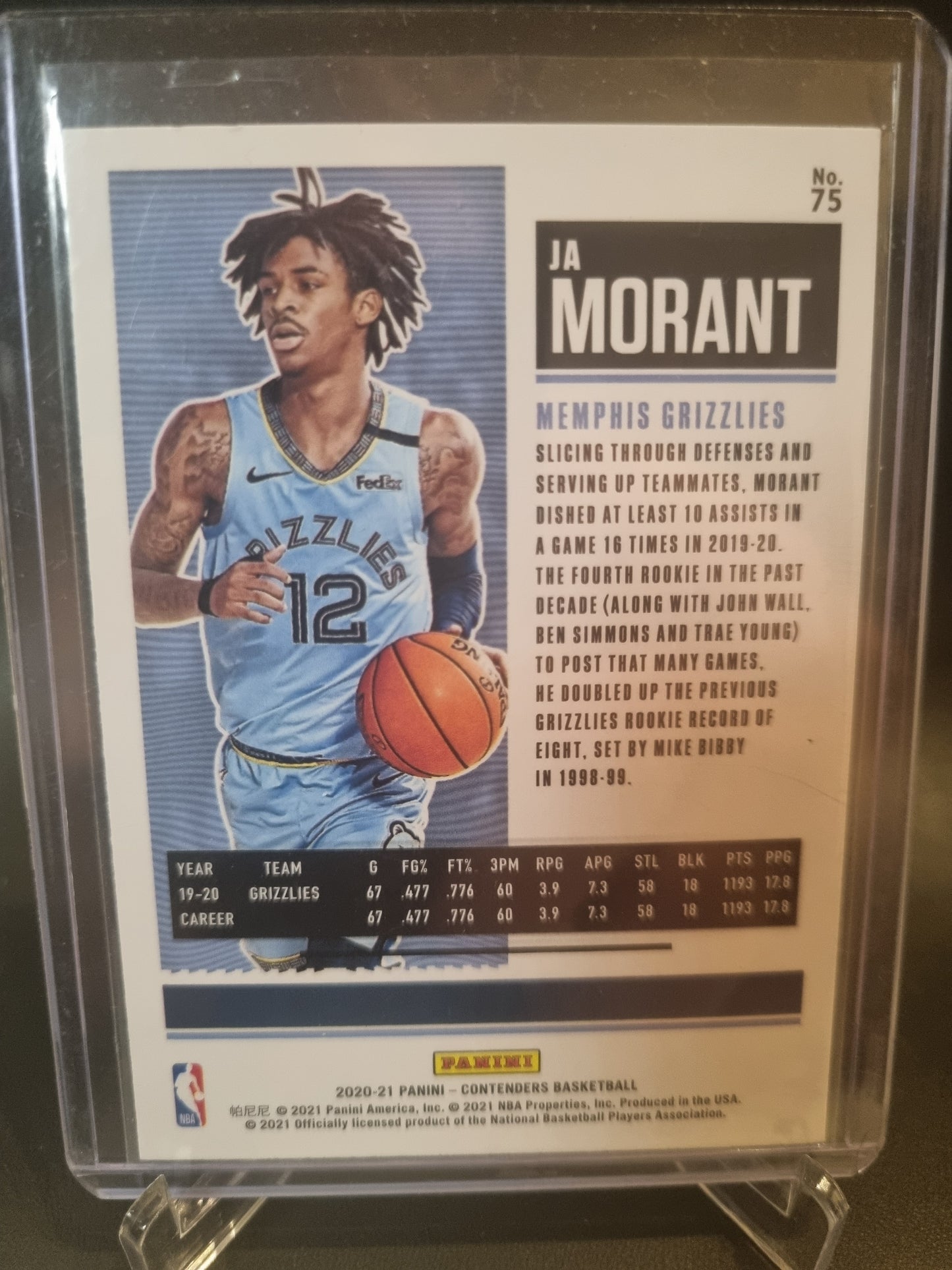 2020-21 Panini Contenders #75 JA Morant Season Ticket