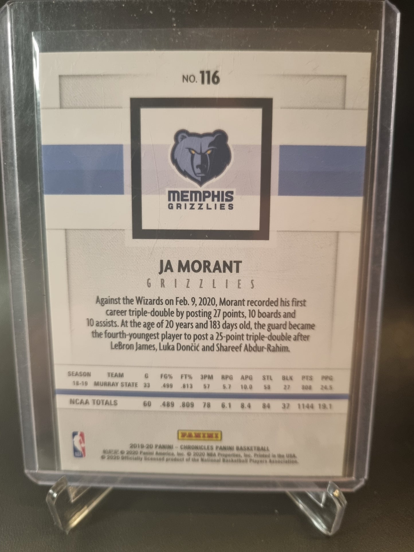 2019-20 Panini Chronicles #116 JA Morant Rookie Card