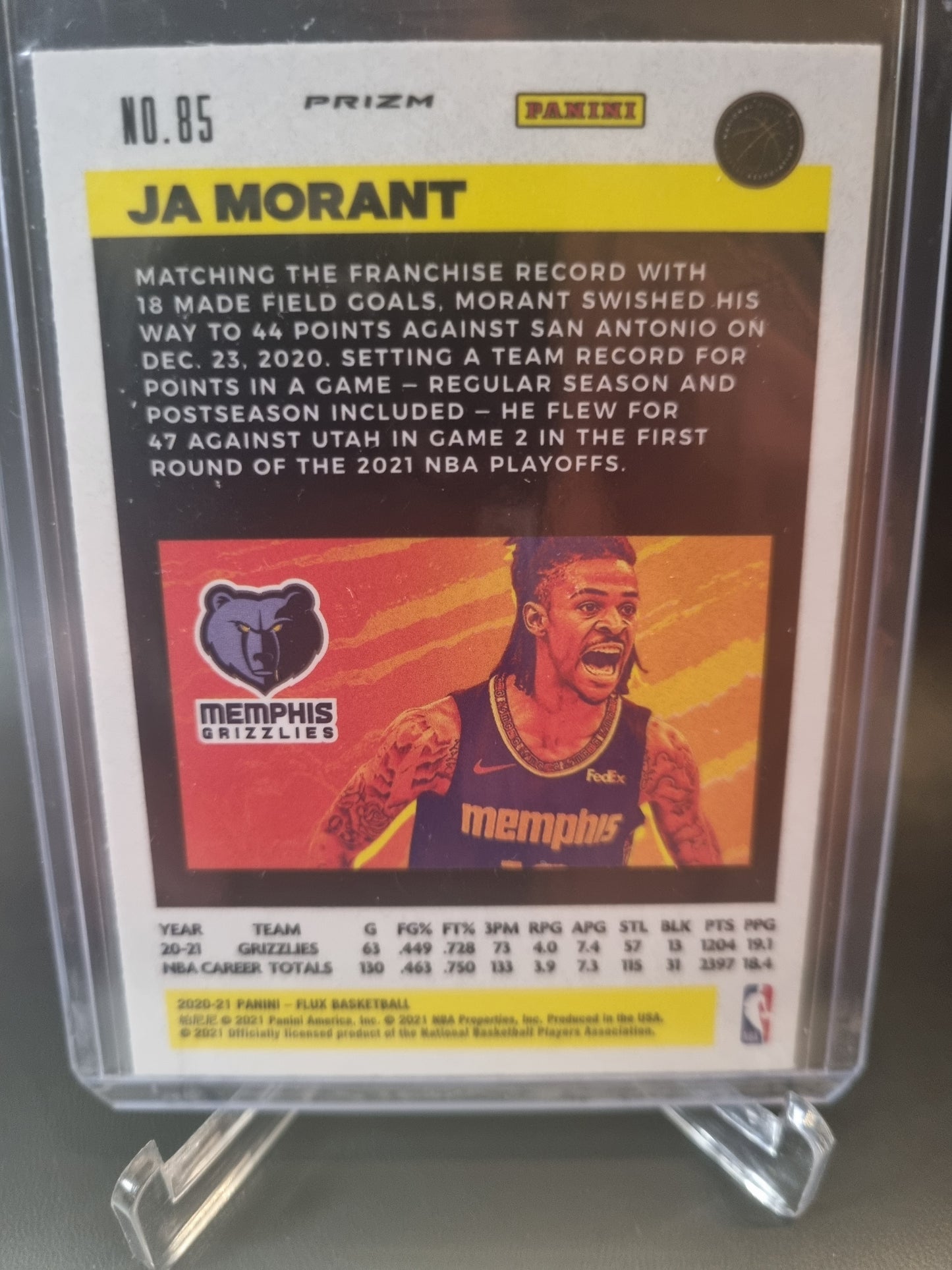 2020-21 Panini Flux #85 JA Morant Prizm Silver