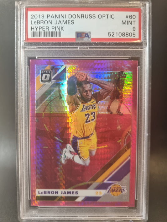 2019 Panini Donruss Optic #60 Lebron James Hyper Pink PSA 9 Mint