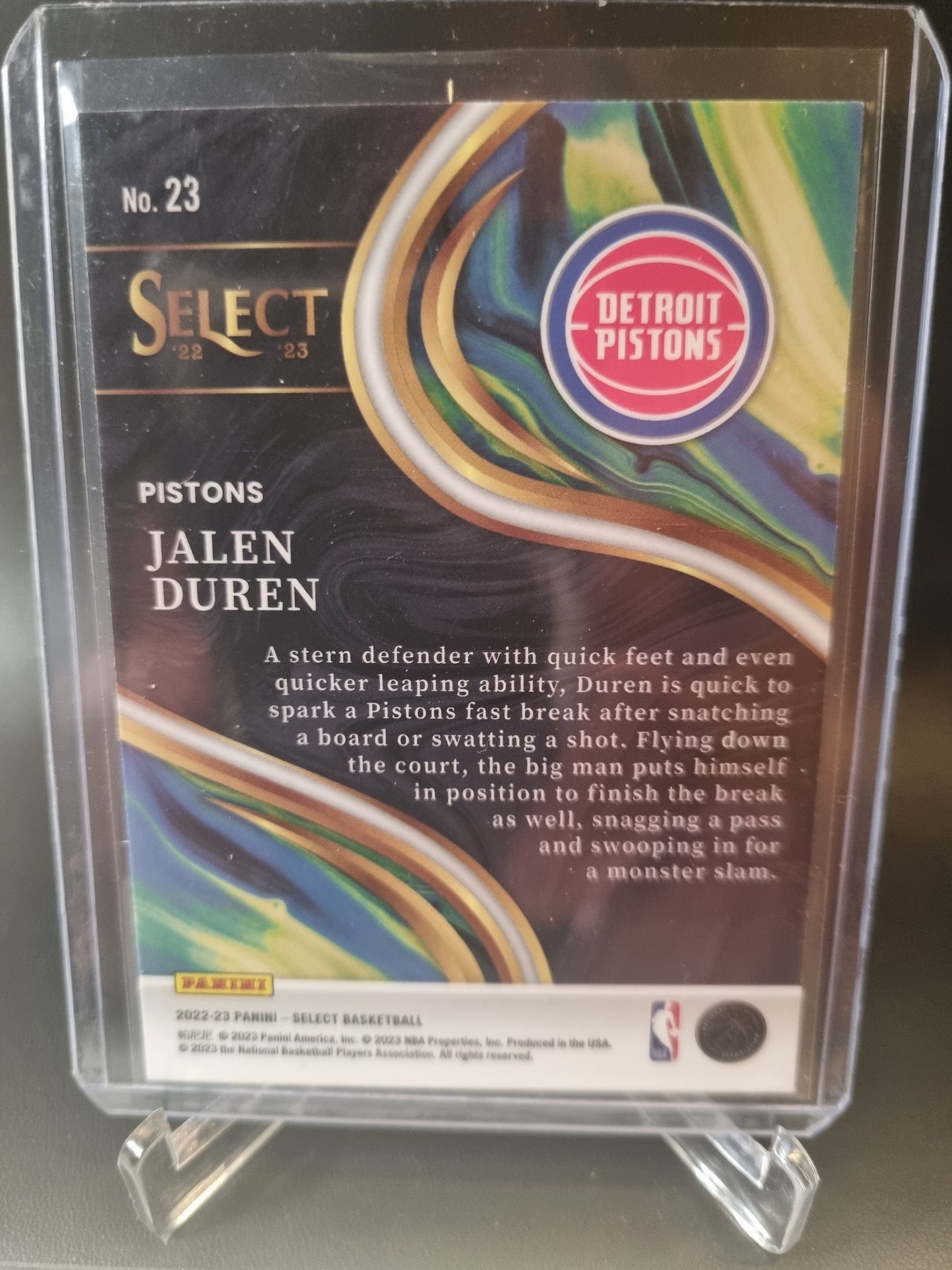 2022-23 Panini Select #23 Jalen Duren Rookie Card Sensations