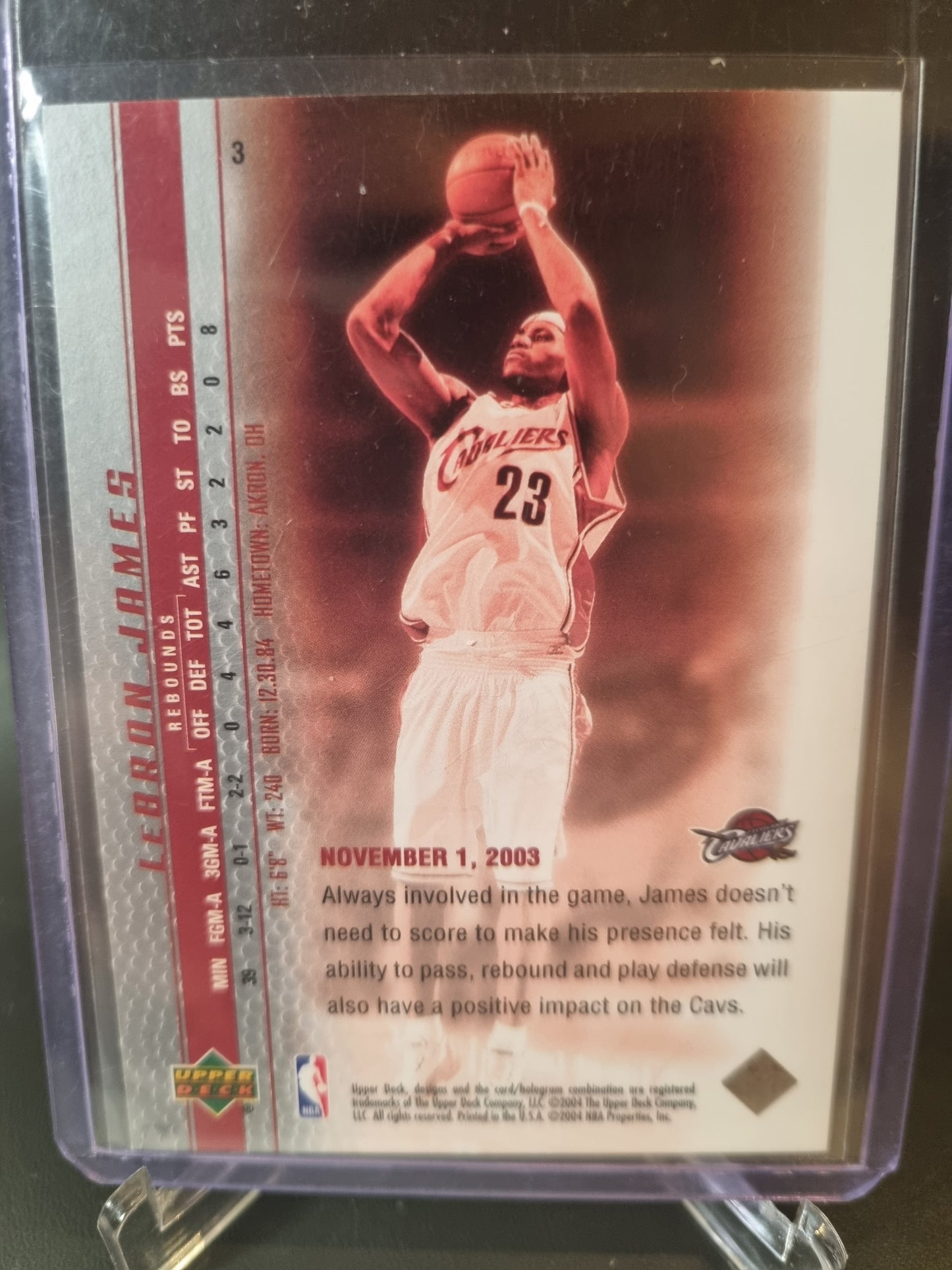 2004 Upper Deck #3 Lebron James Rookie Card Phenomenal Beginning