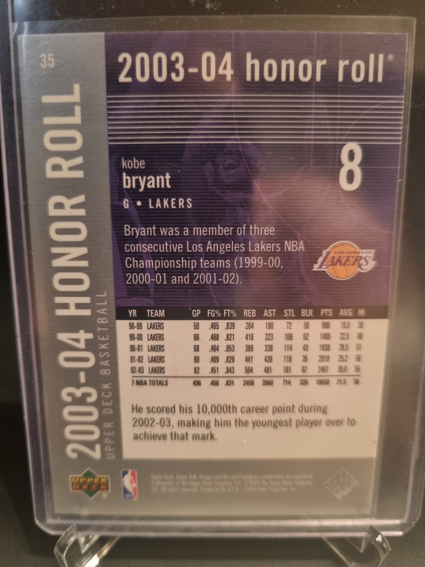 2004 Upper Deck #8 Kobe Bryant 2003-04 Honor Roll