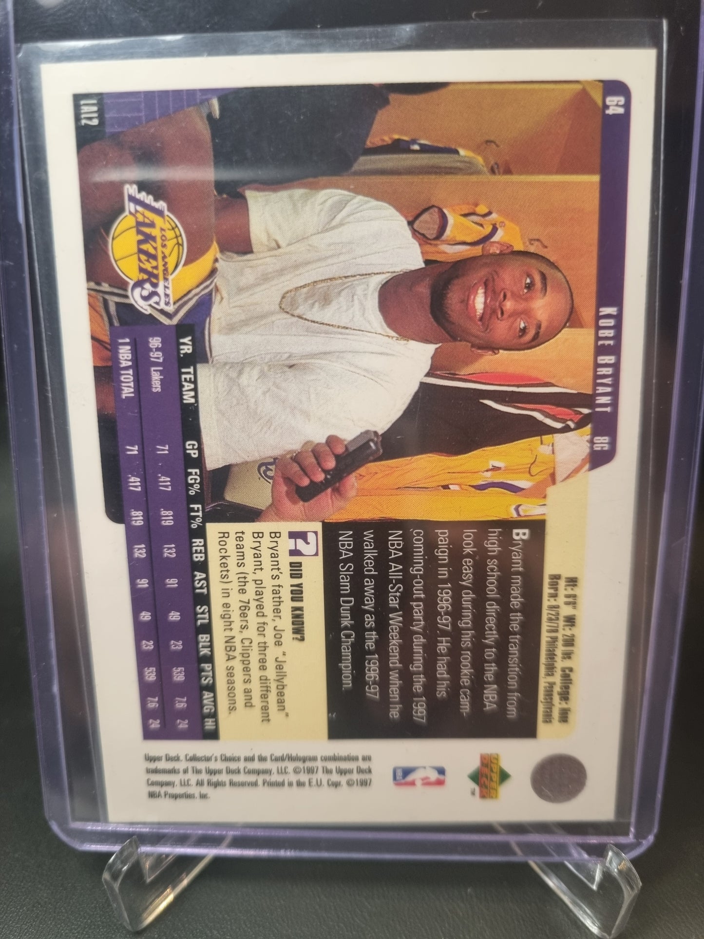 1997 Upper Deck #64 Kobe Bryant