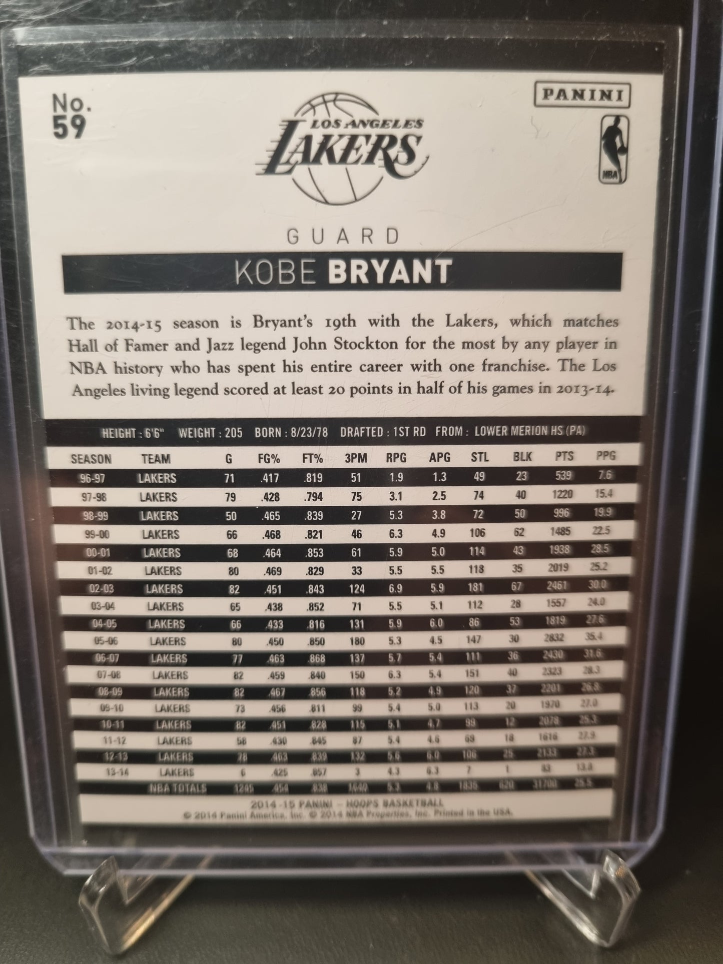 2014-15 Panini Hoops #59 Kobe Bryant