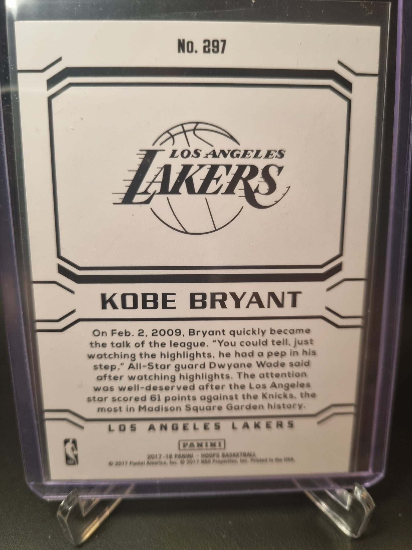 2017-18 Panini Hoops #297 Kobe Bryant