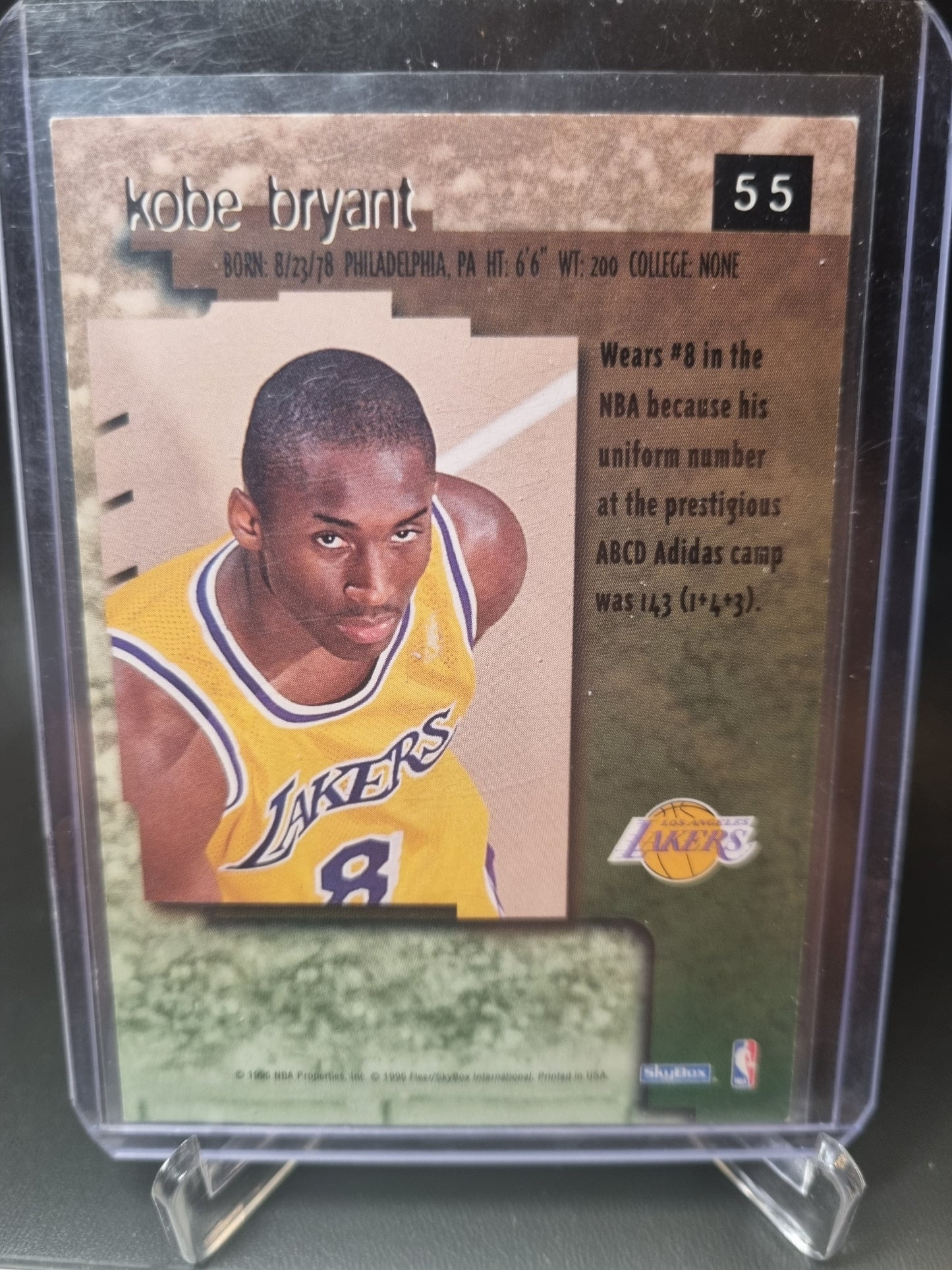 1996 Fleer Skybox #55 Kobe Bryant Rookie Card