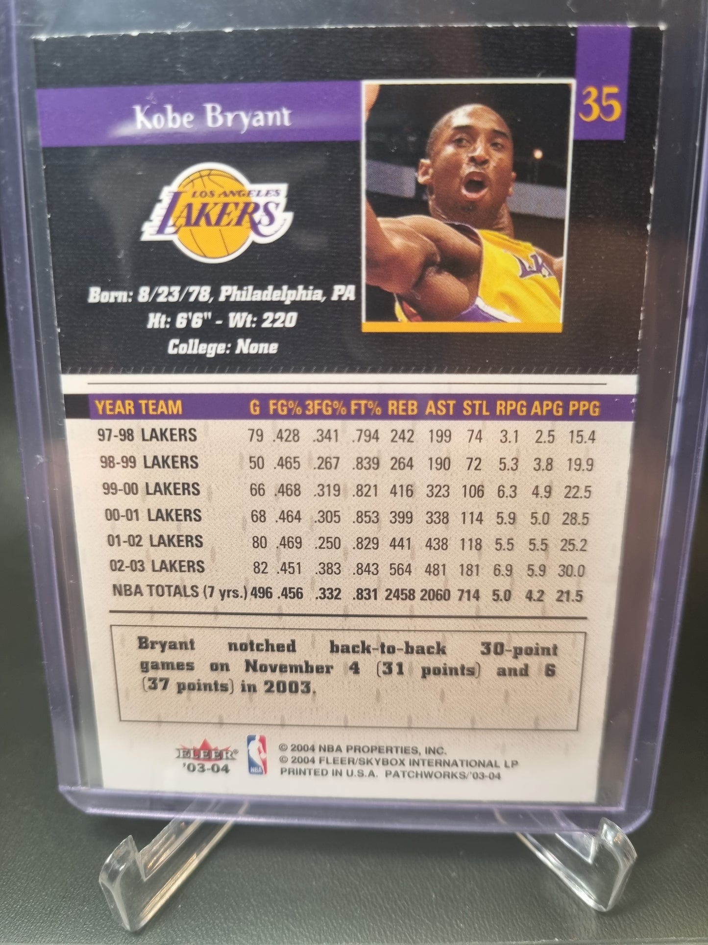 2004 Fleer Skybox #35 Kobe Bryant Patchworks