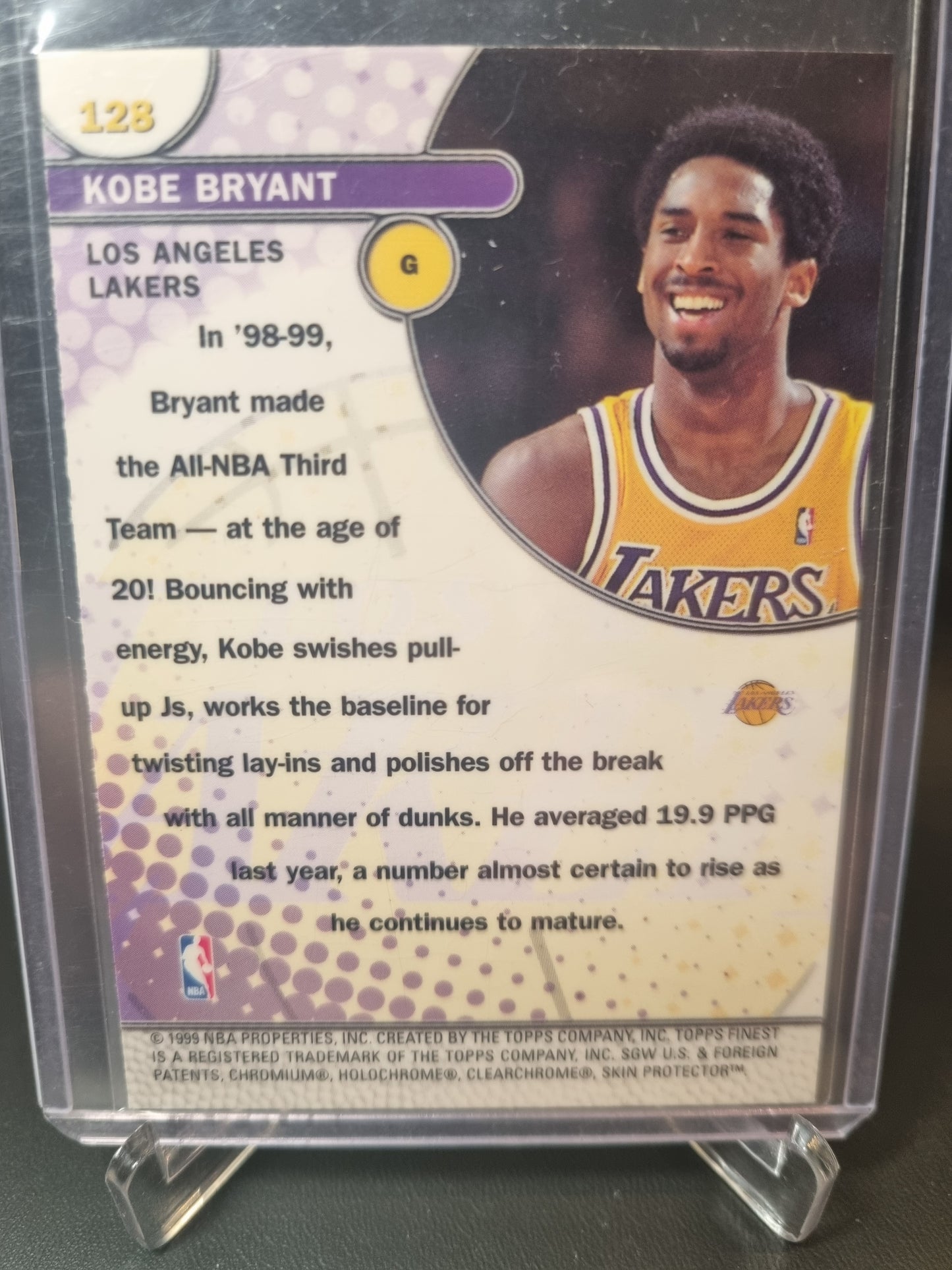 1999 Topps Finest #128 Kobe Bryant Sensations Topps Finest Protector