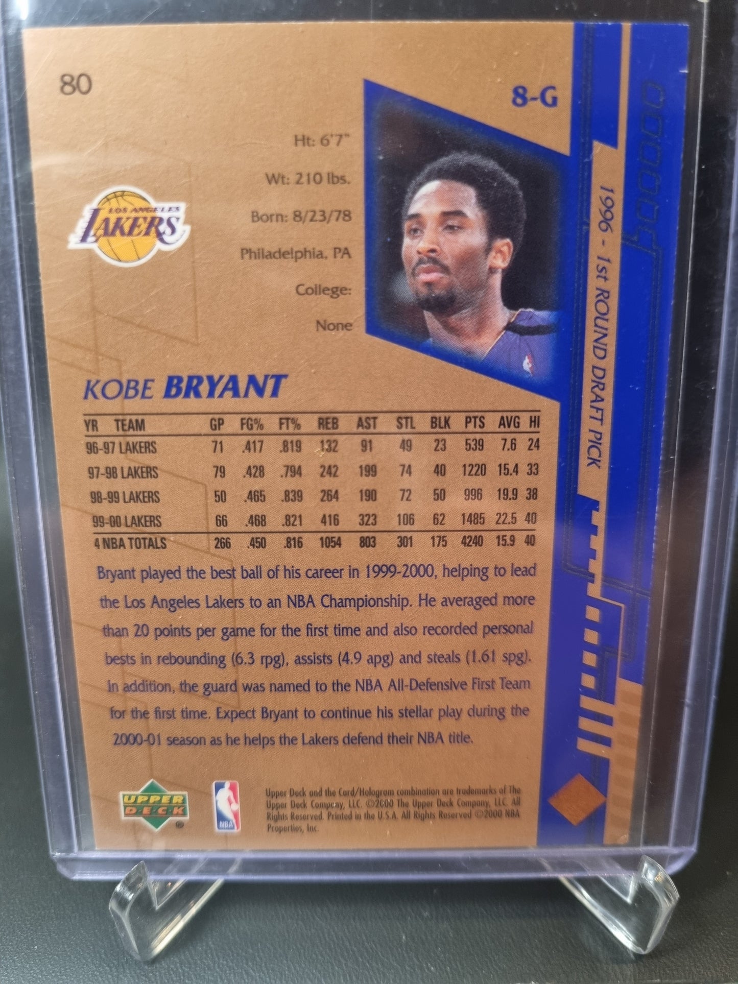 2000 Upper Deck #80 Kobe Bryant