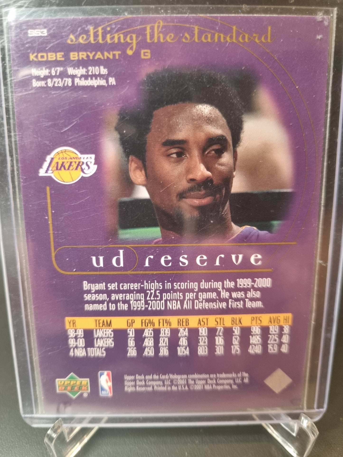 2001 Upper Deck #SS3 Kobe Bryant Setting The Standard Upper Deck Reserve