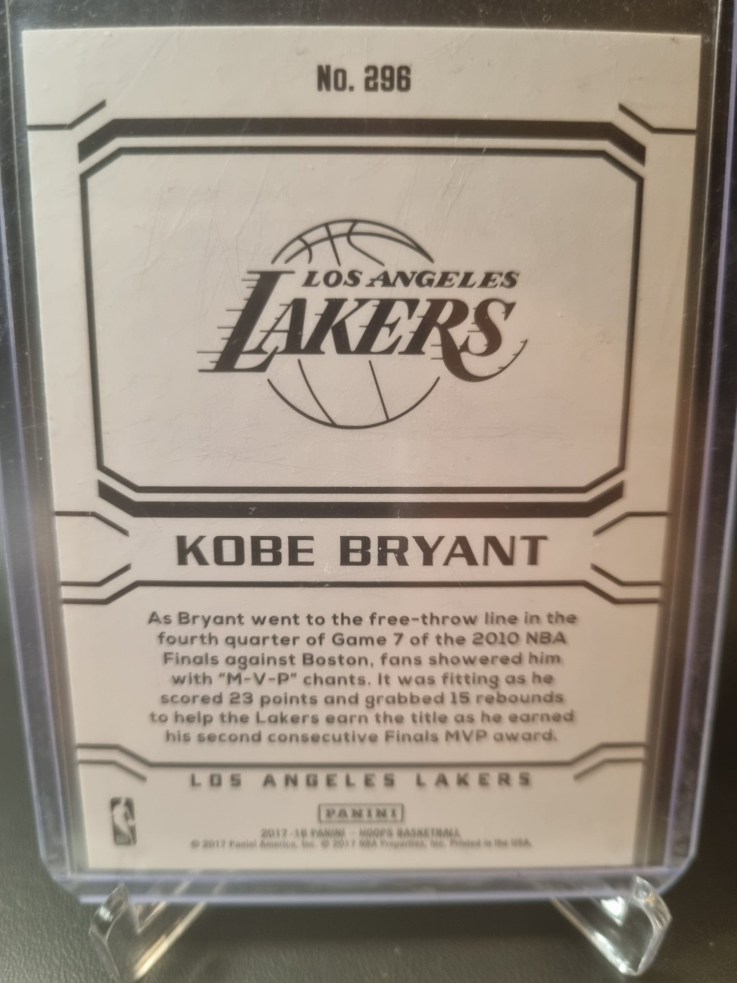 2017-18 Panini Hoops #296 Kobe Bryant