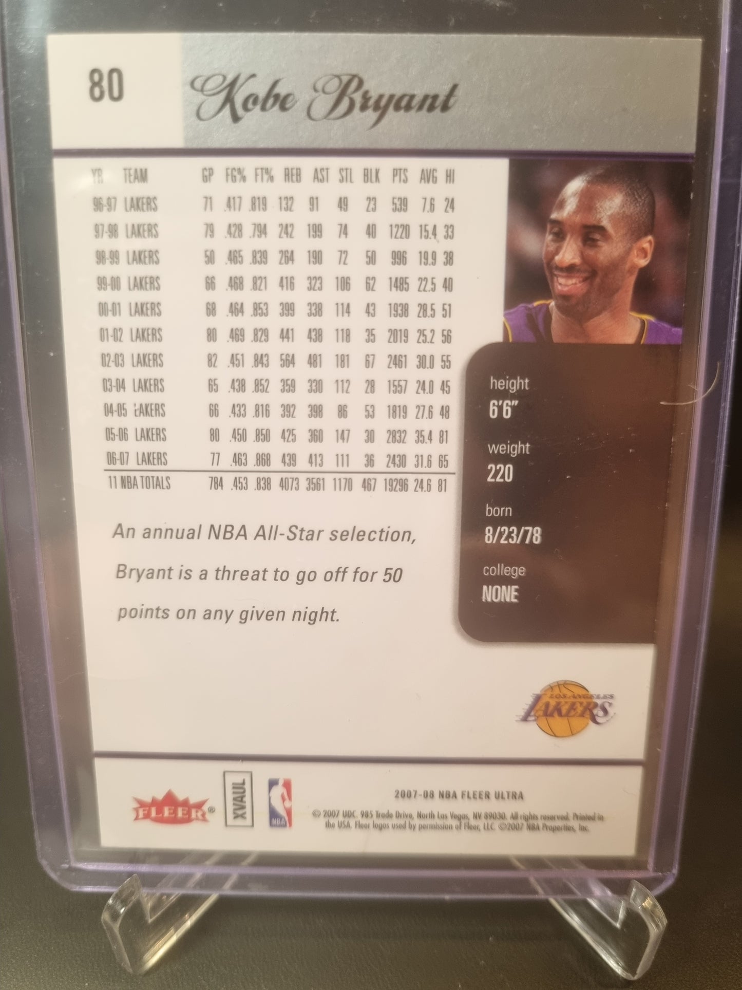 2007-08 Fleer Ultra #80 Kobe Bryant