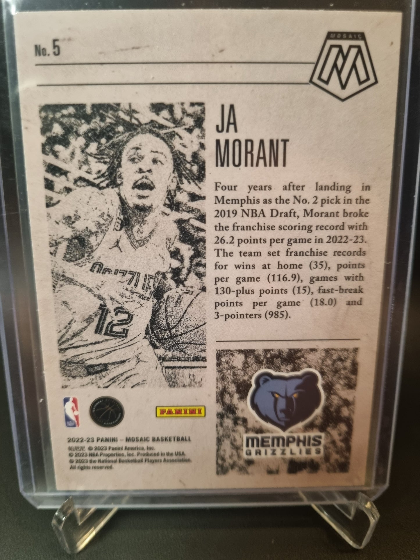 2022-23 Panini Mosaic #5 JA Morant Notoriety