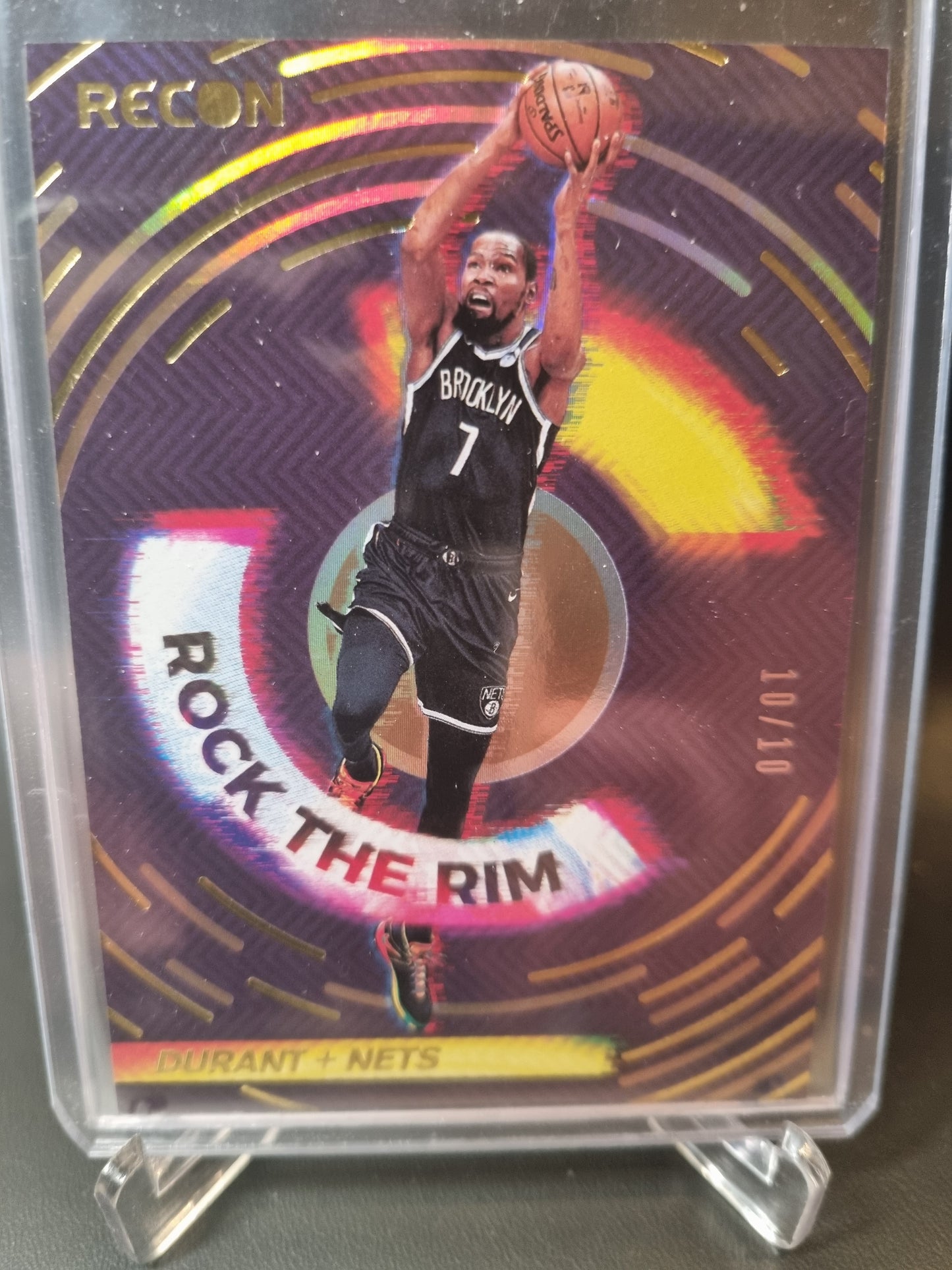 2020-21 Panini Recon #15 Kevin Durant Rock The Rim Gold 10/10