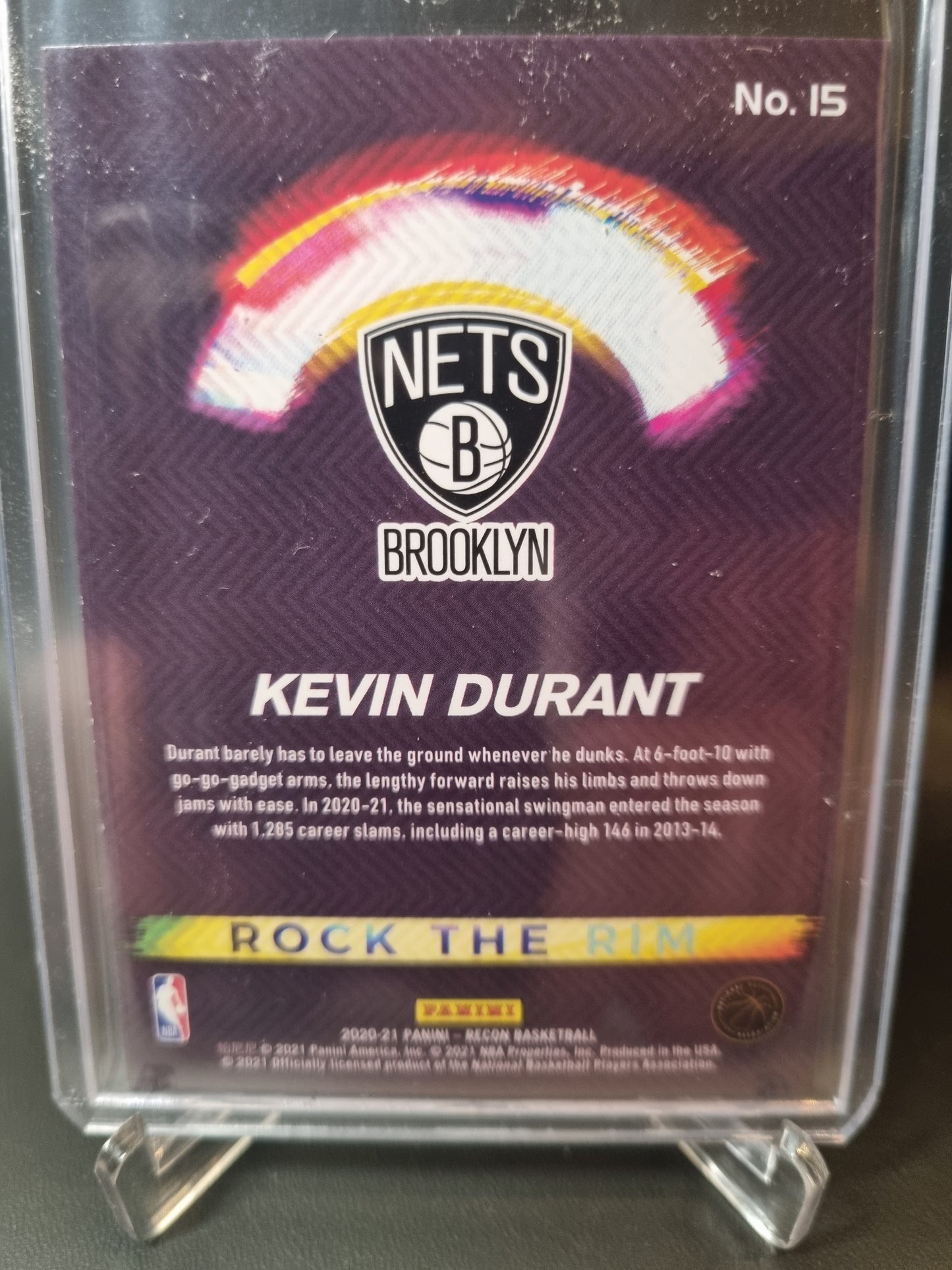 2020-21 Panini Recon #15 Kevin Durant Rock The Rim Gold 10/10