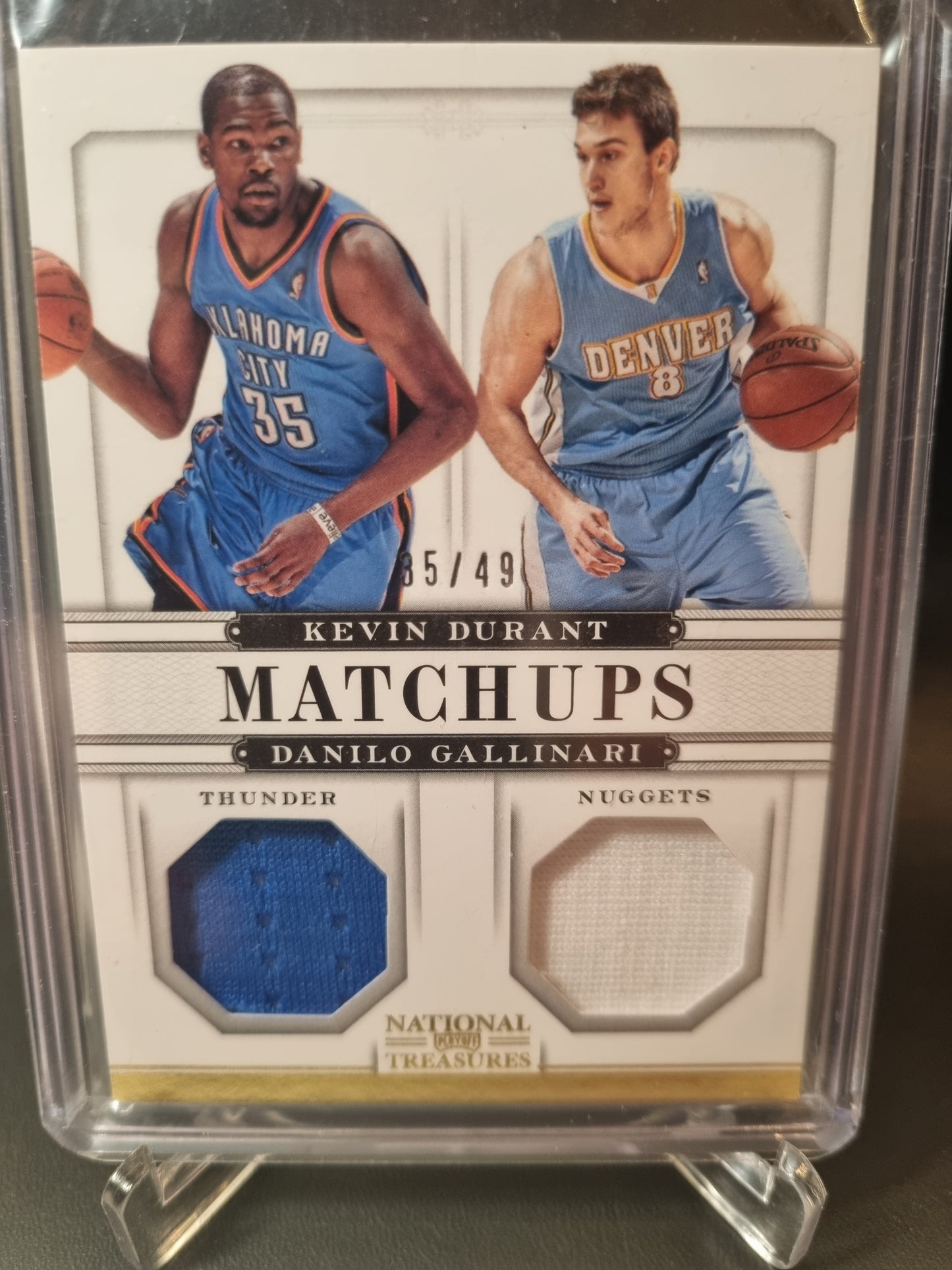 2012-13 Panini National Treasures #55 Kevin Durant/Danilo Gallinari Match Ups Game Worn Patches 35/49