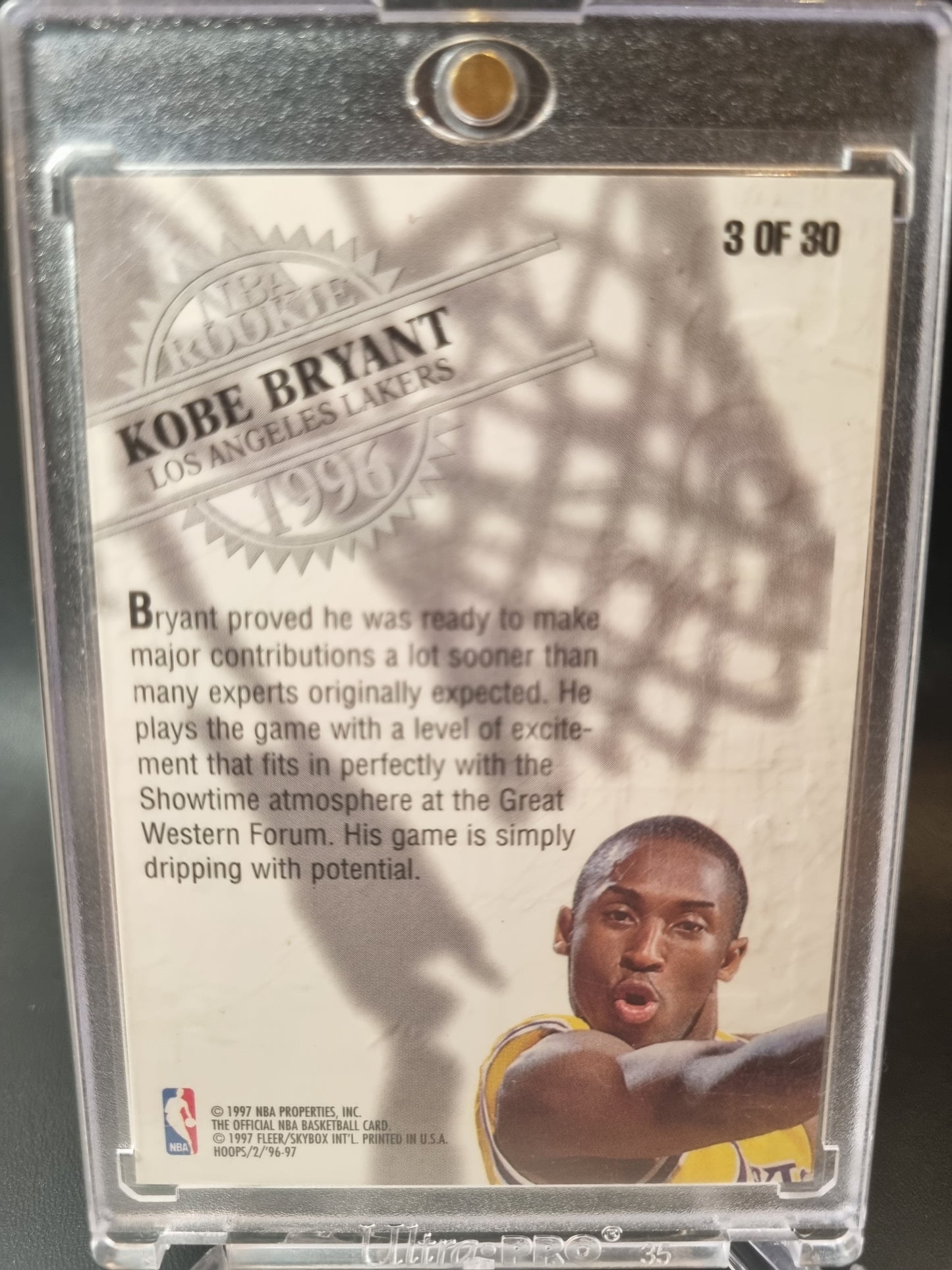 1996-97 Hoops #3/30 Kobe Bryant Rookie Card