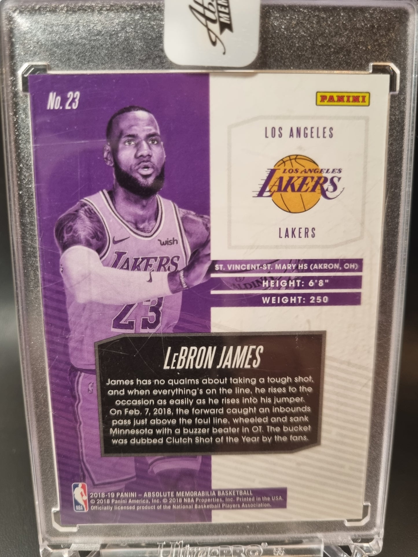 2018-19 Panini Absolute Memorabilia #23 Lebron James Uncirculated